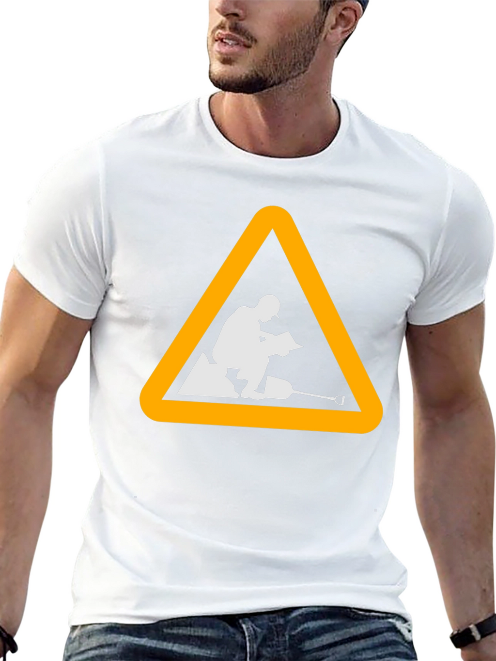 Construction Worker Triangle Graphic Tee