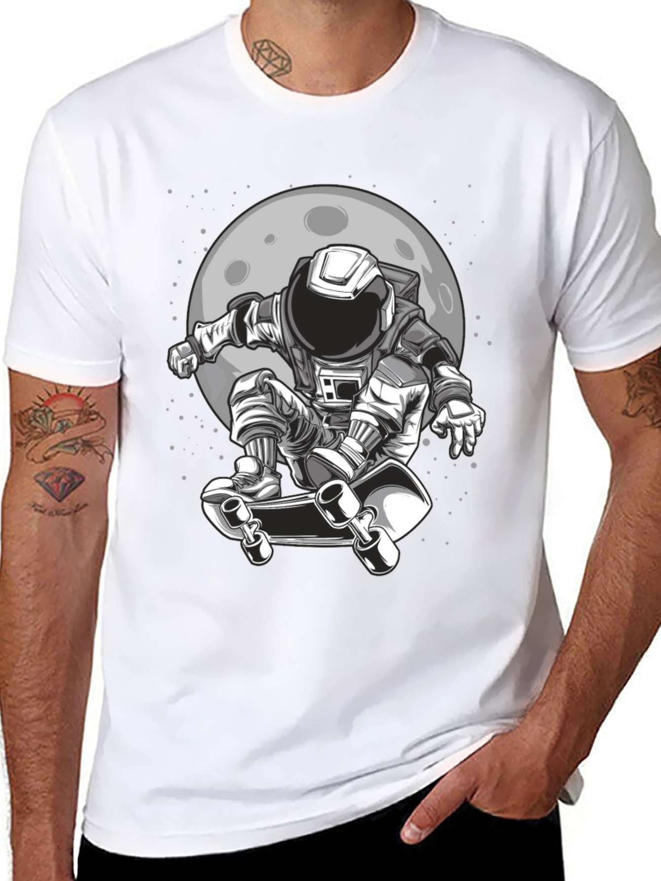 Astronaut Skateboard T-Shirt - Space Adventure