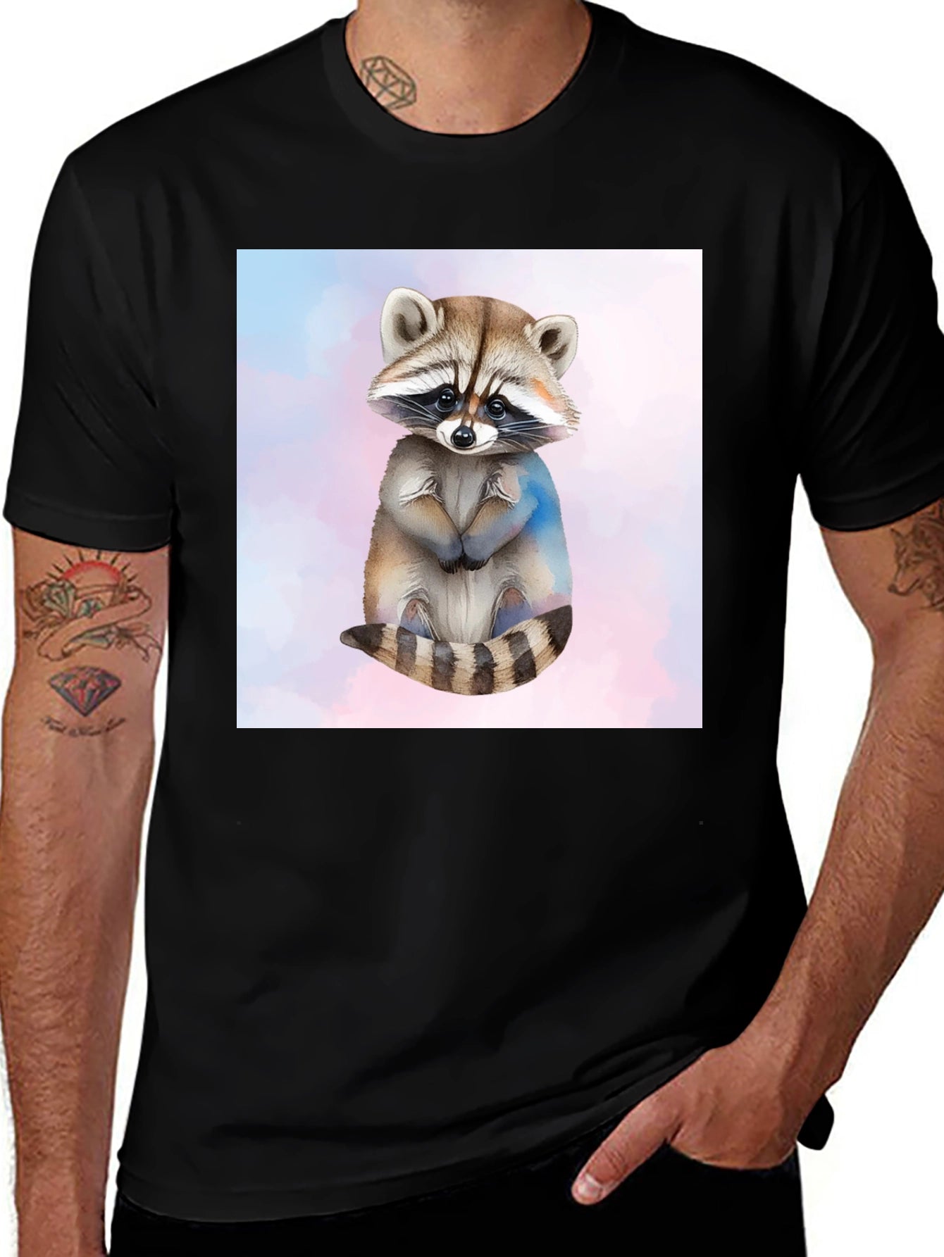 Cute Raccoon Graphic Tee - Soft Style Cotton