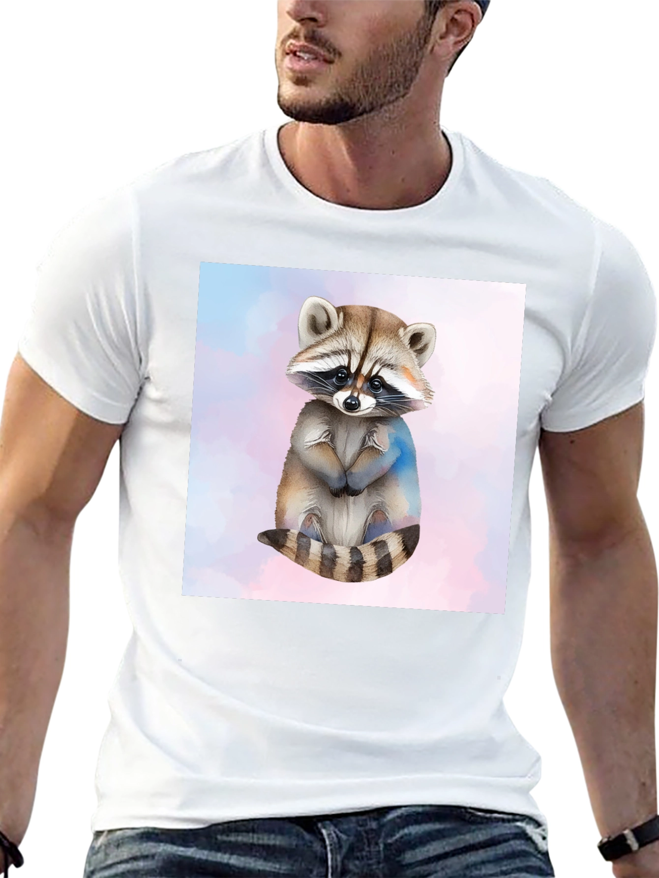 Cute Raccoon Graphic Tee - Soft Style Cotton