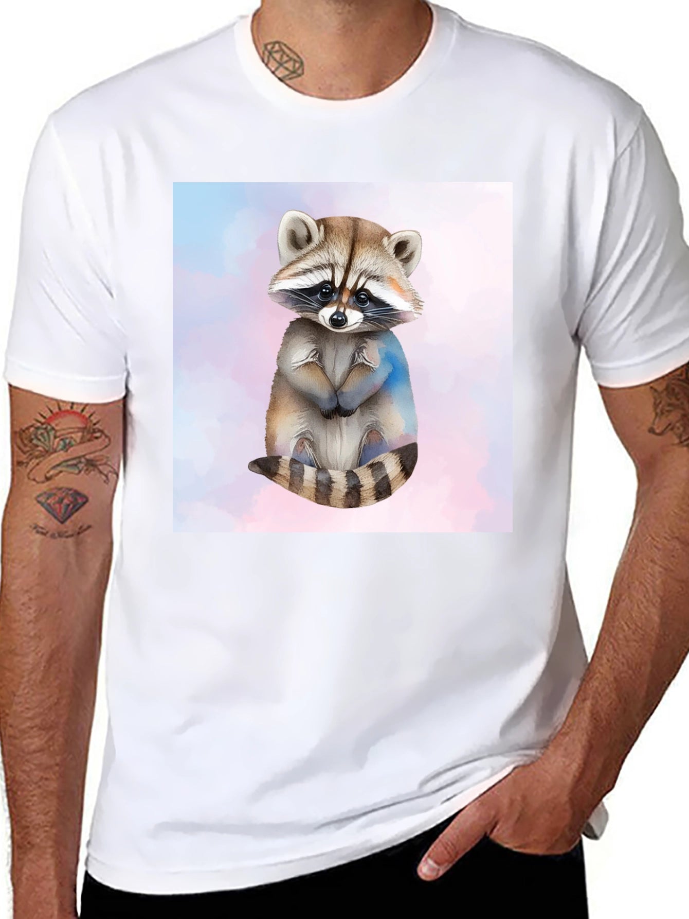 Cute Raccoon Graphic Tee - Soft Style Cotton