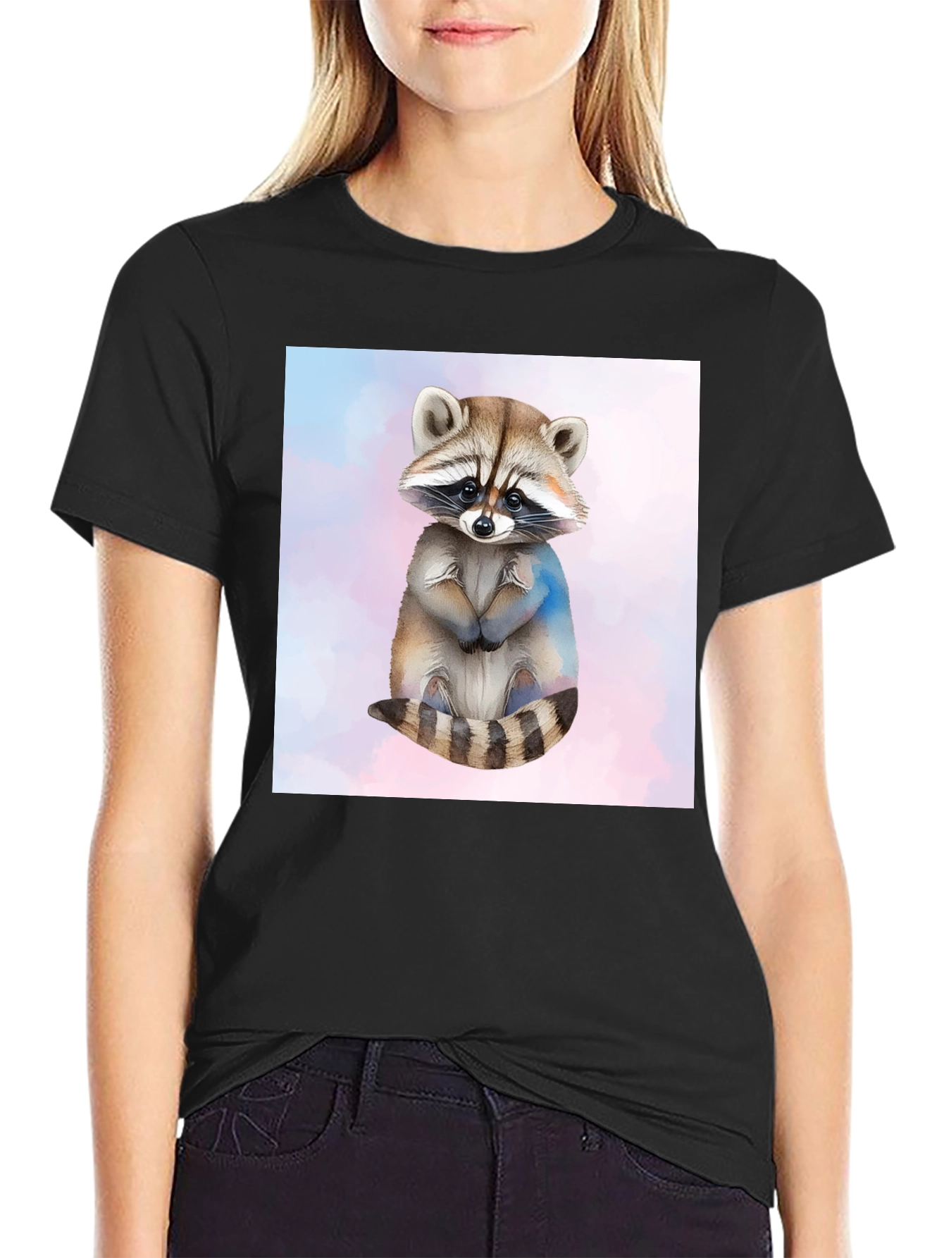 Cute Raccoon Graphic Tee - Soft Style Cotton