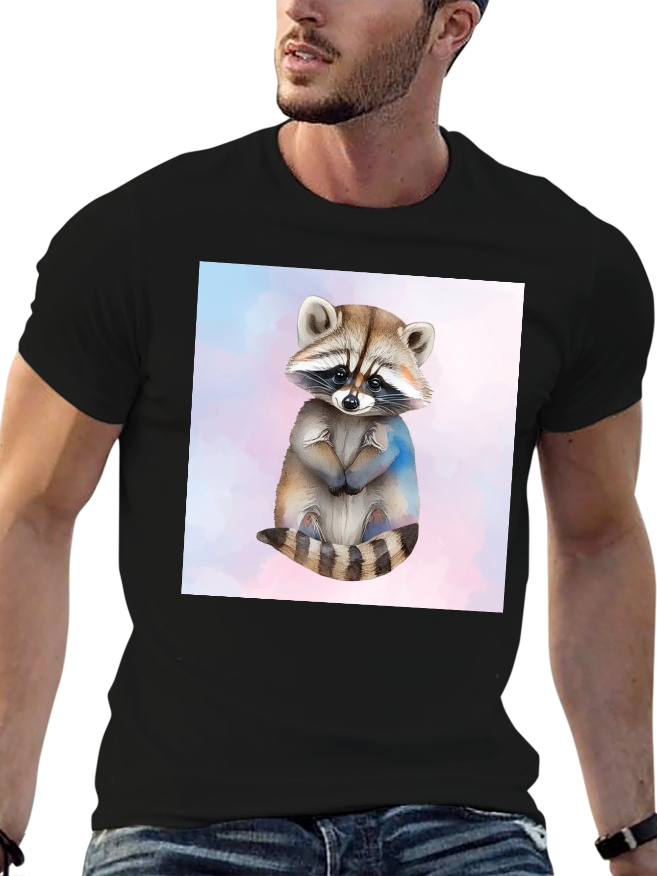 Cute Raccoon Graphic Tee - Soft Style Cotton