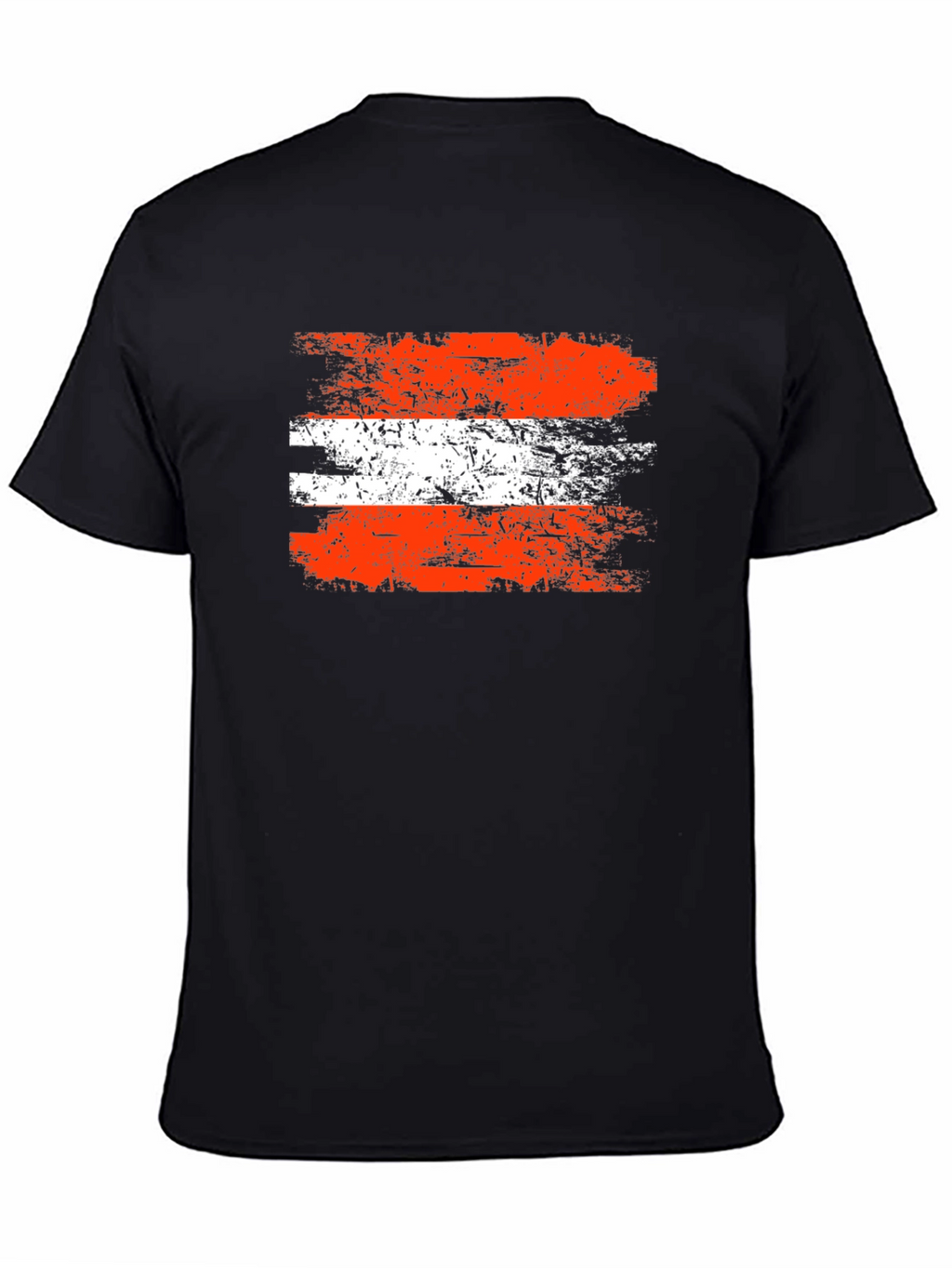 Distressed Austria Flag Graphic Tee - Black