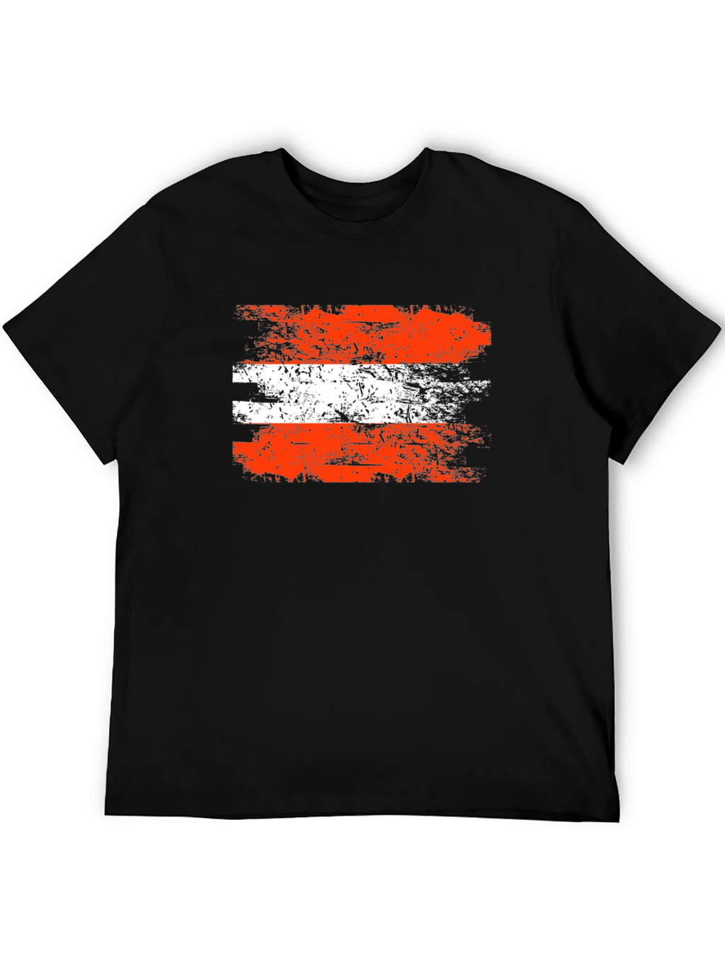 Distressed Austria Flag Graphic Tee - Black
