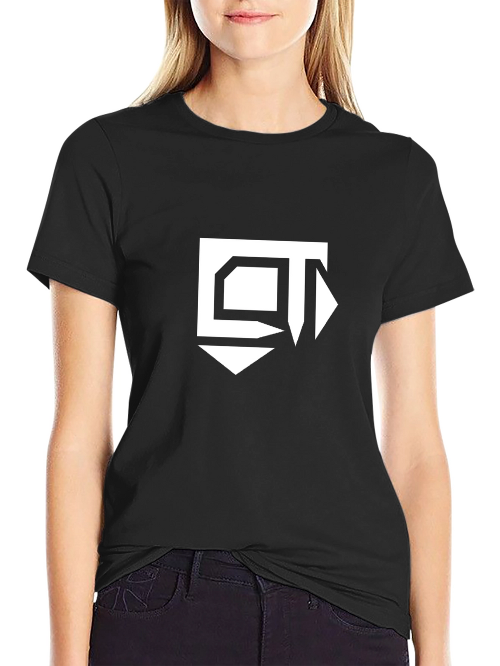 Modern Graphic Print Black T-Shirt