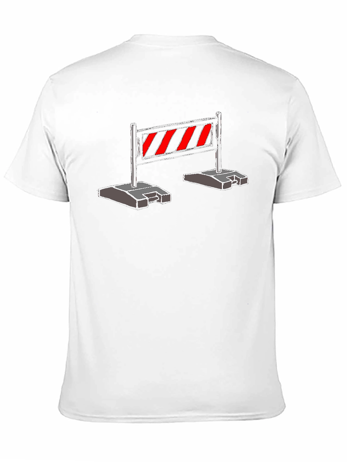 Construction Barrier Graphic Tee - Black Cotton Shirt