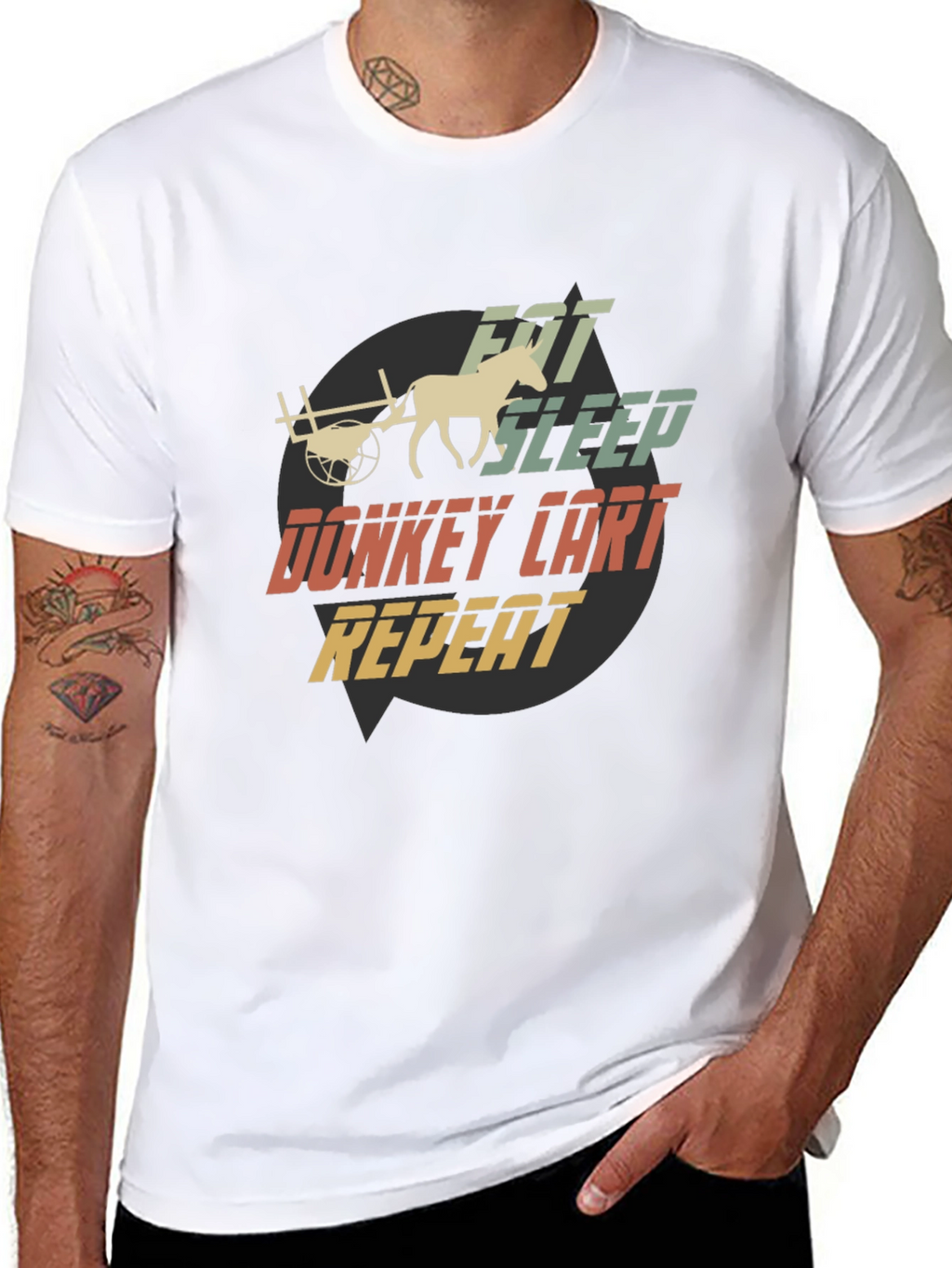 Eat Sleep Donkey Cart Repeat T-Shirt