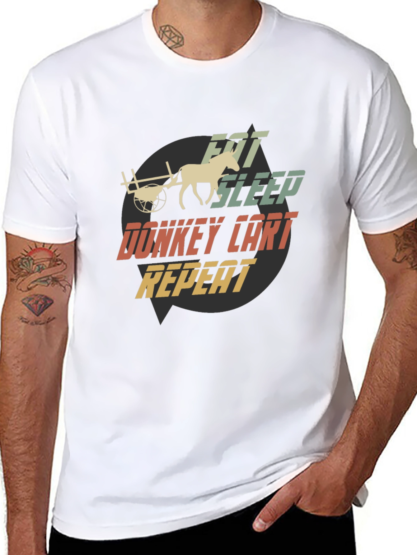 Eat Sleep Donkey Cart Repeat T-Shirt