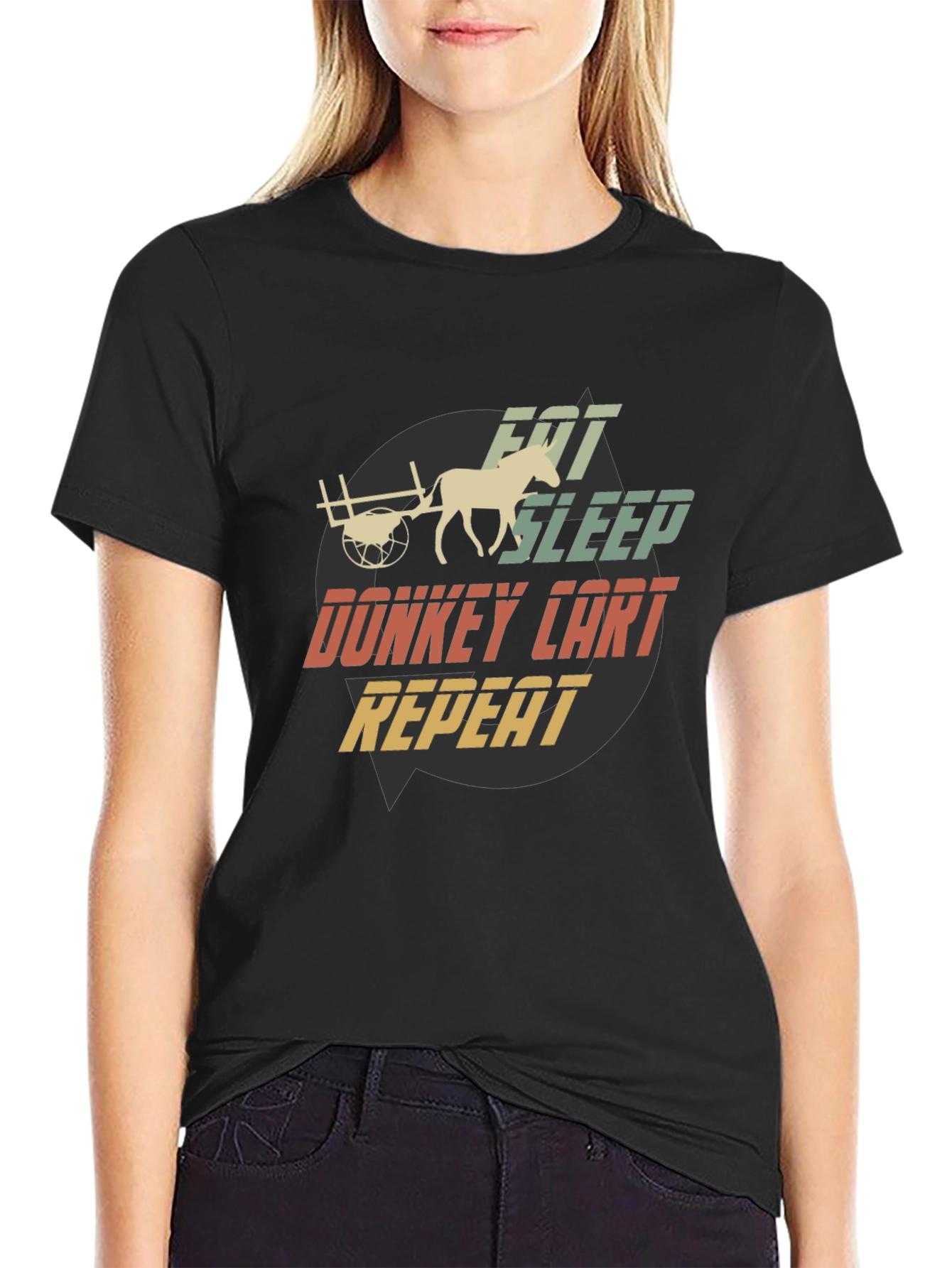 Eat Sleep Donkey Cart Repeat T-Shirt