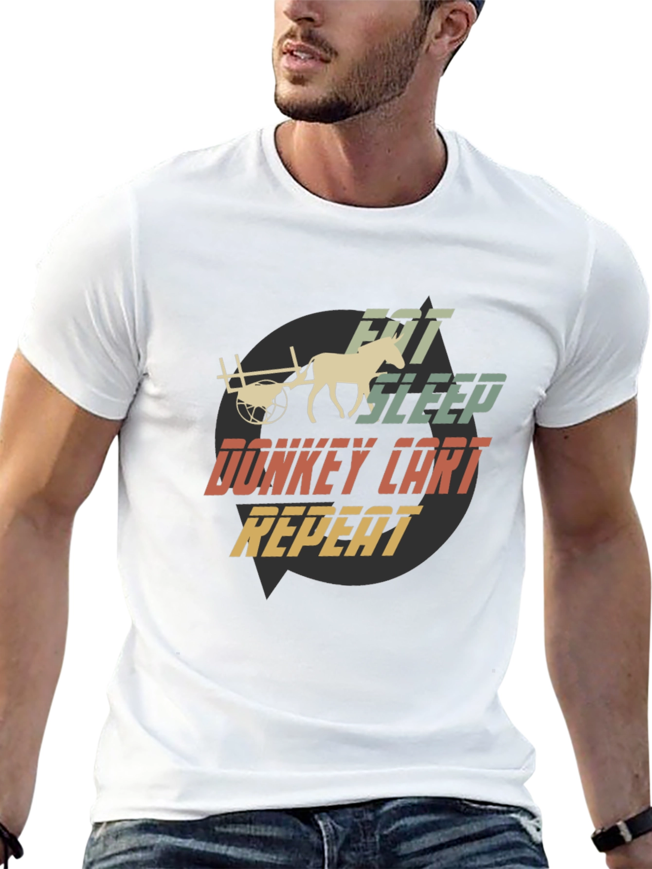 Eat Sleep Donkey Cart Repeat T-Shirt