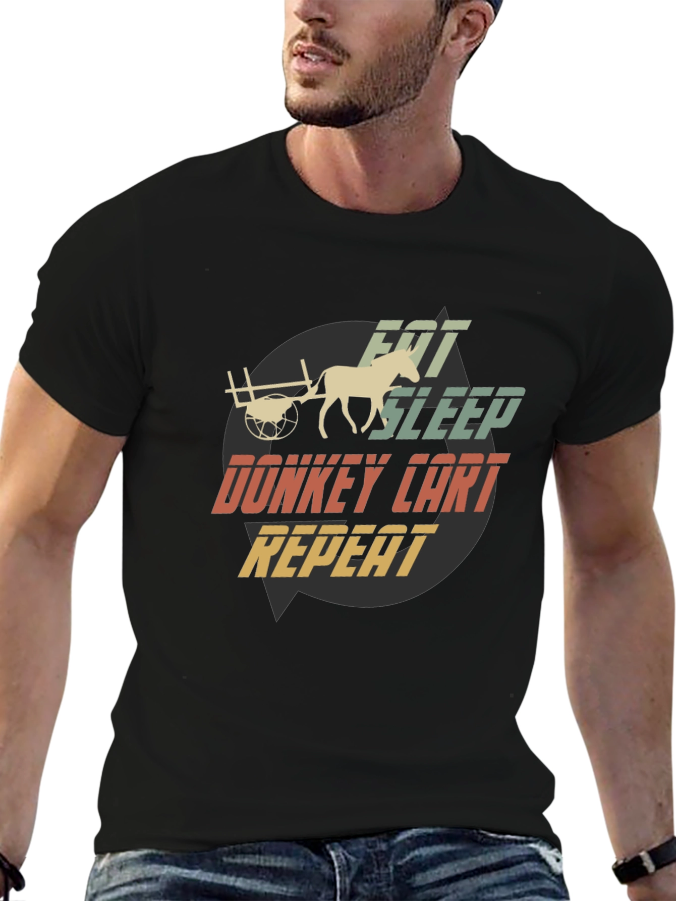 Eat Sleep Donkey Cart Repeat T-Shirt