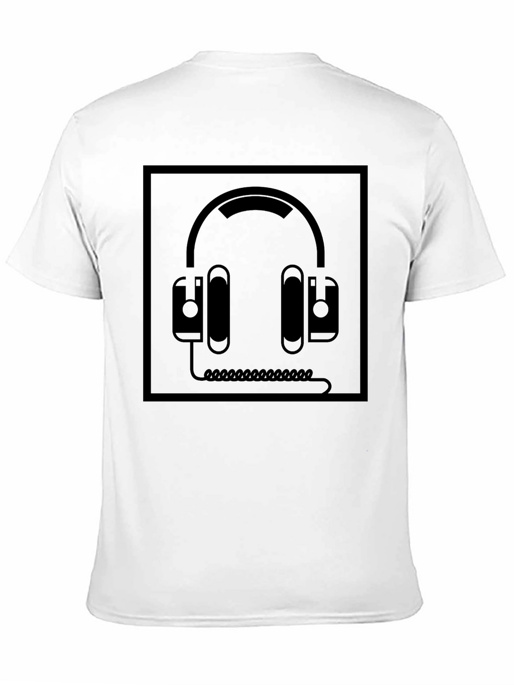 Black Graphic Tee - Headphone Design