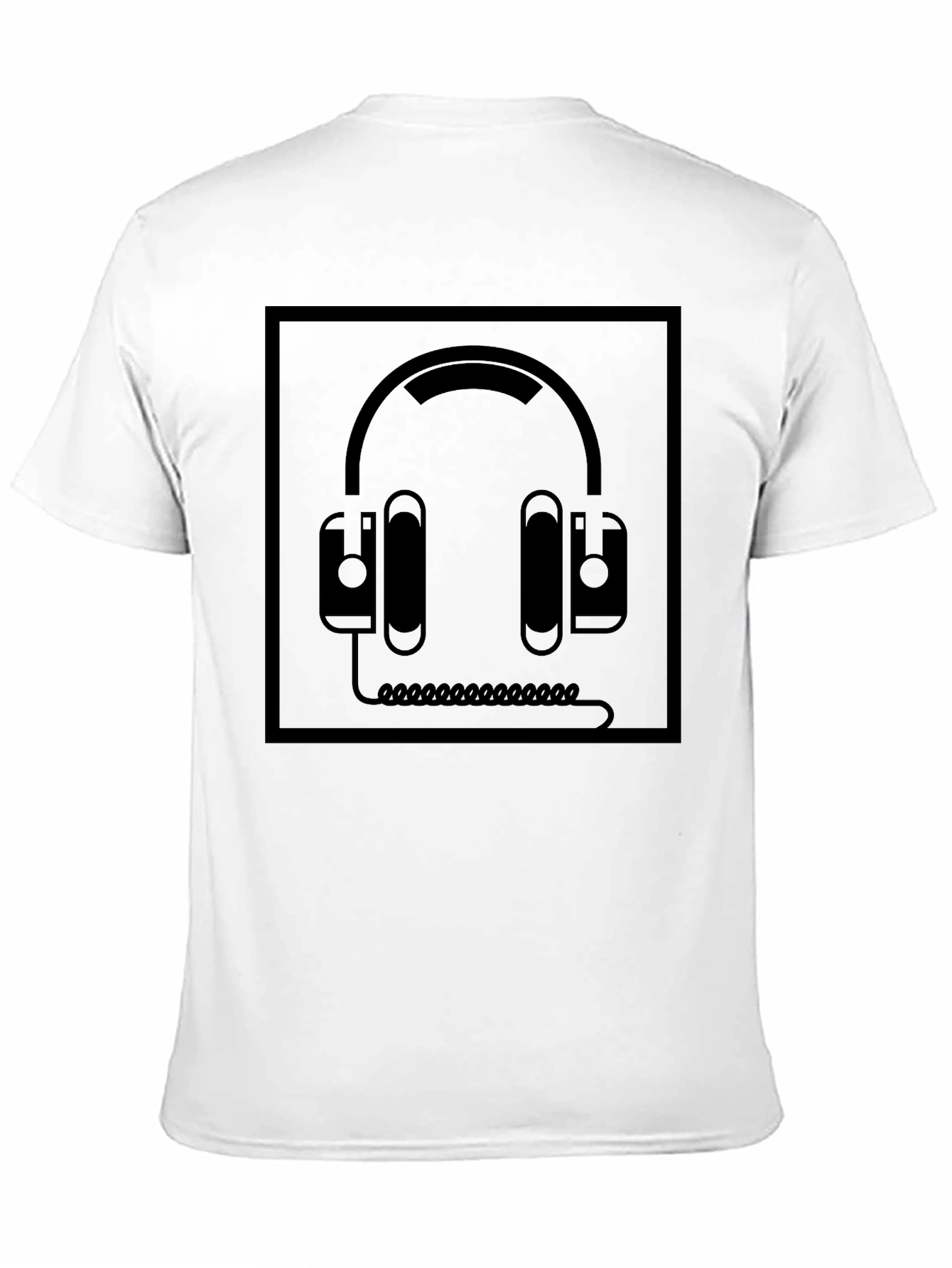 Black Graphic Tee - Headphone Design
