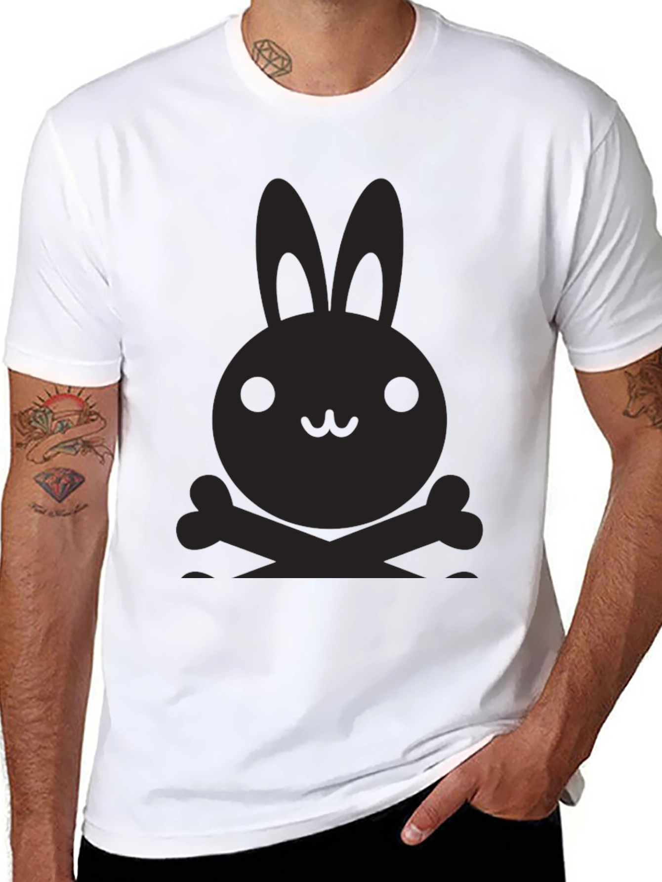 Bunny Skull Graphic Tee - Dark Humor T-Shirt