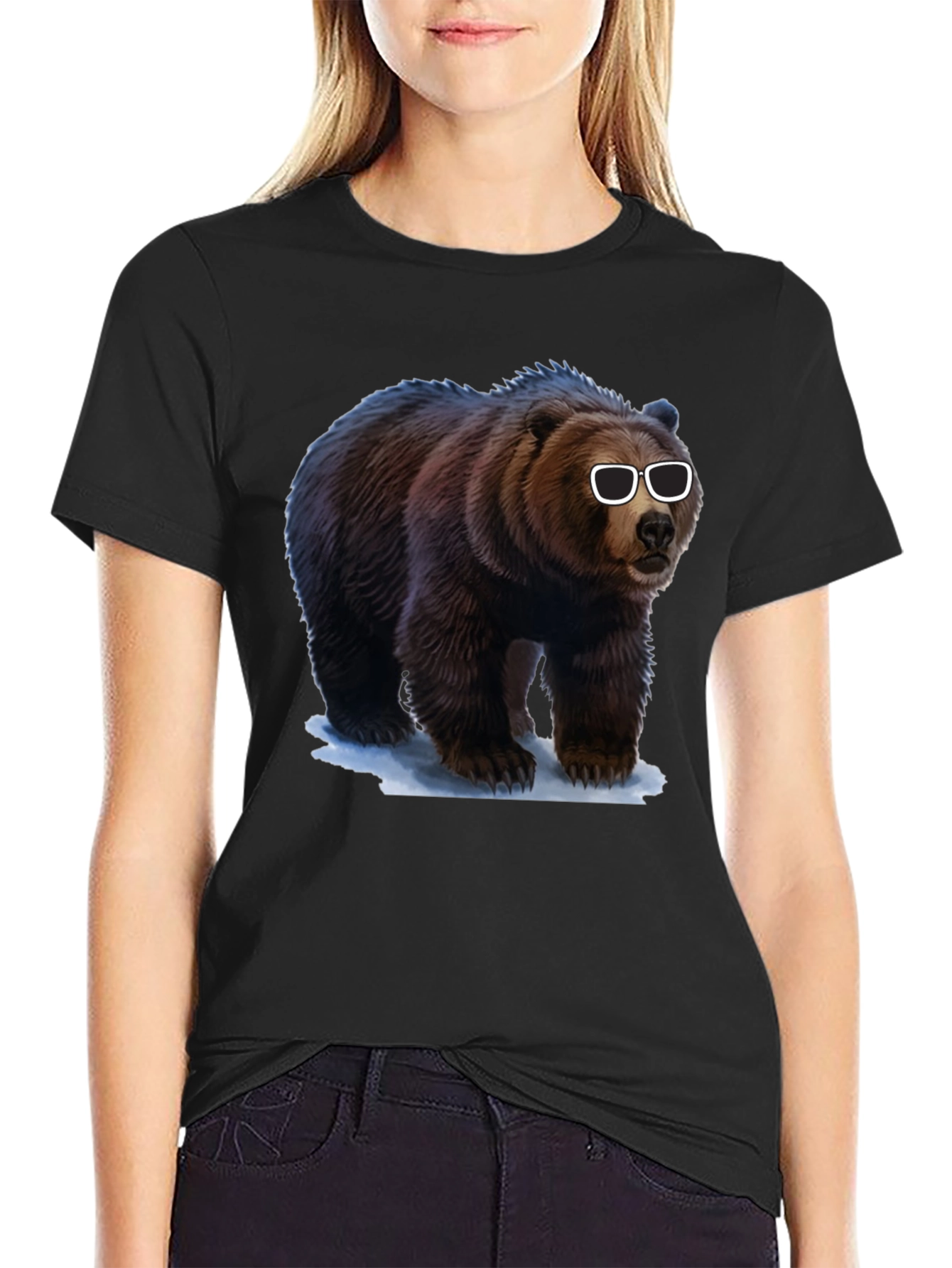 Cool Bear Graphic Tee - Black Cotton T-Shirt