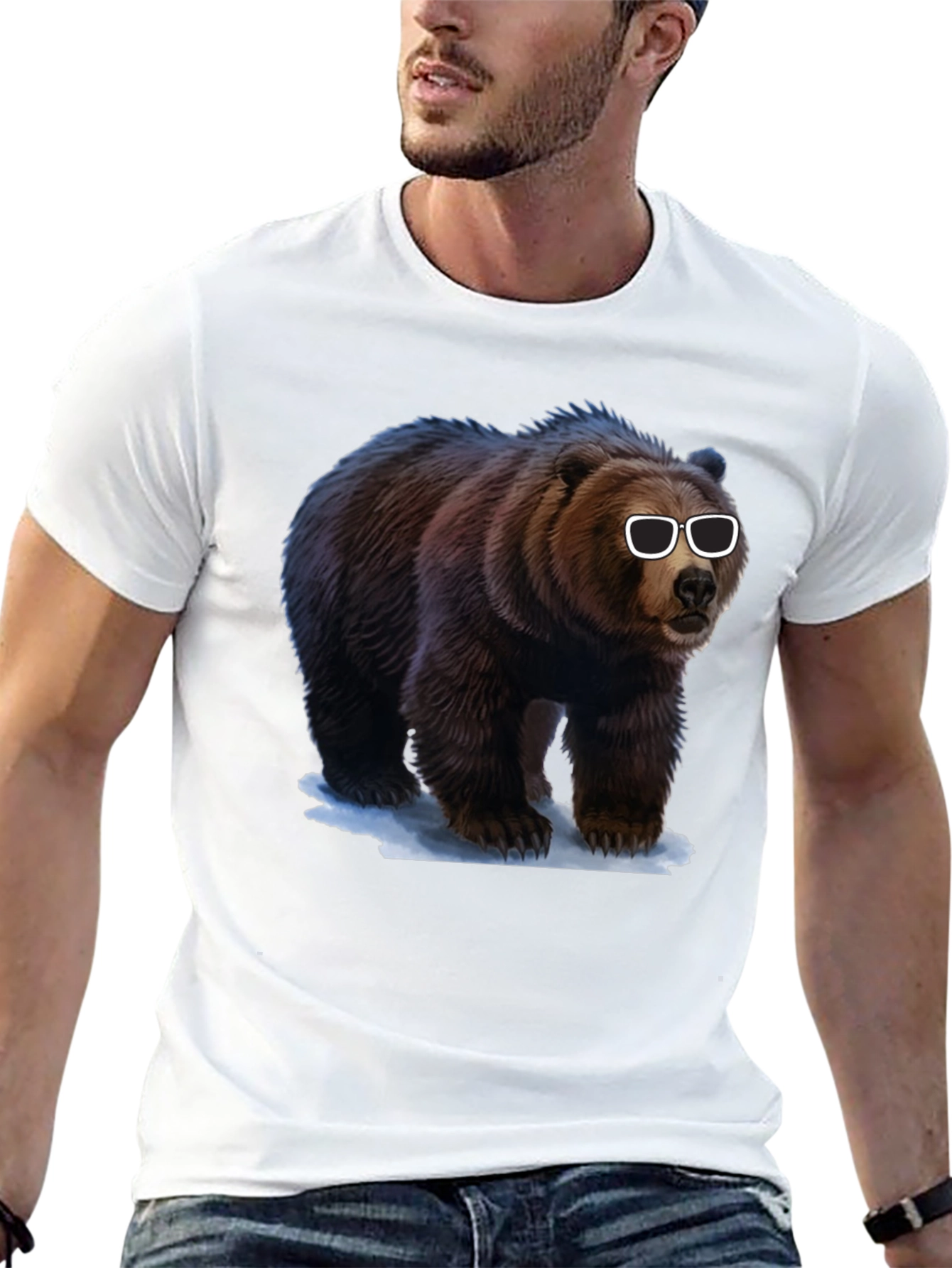 Cool Bear Graphic Tee - Black Cotton T-Shirt