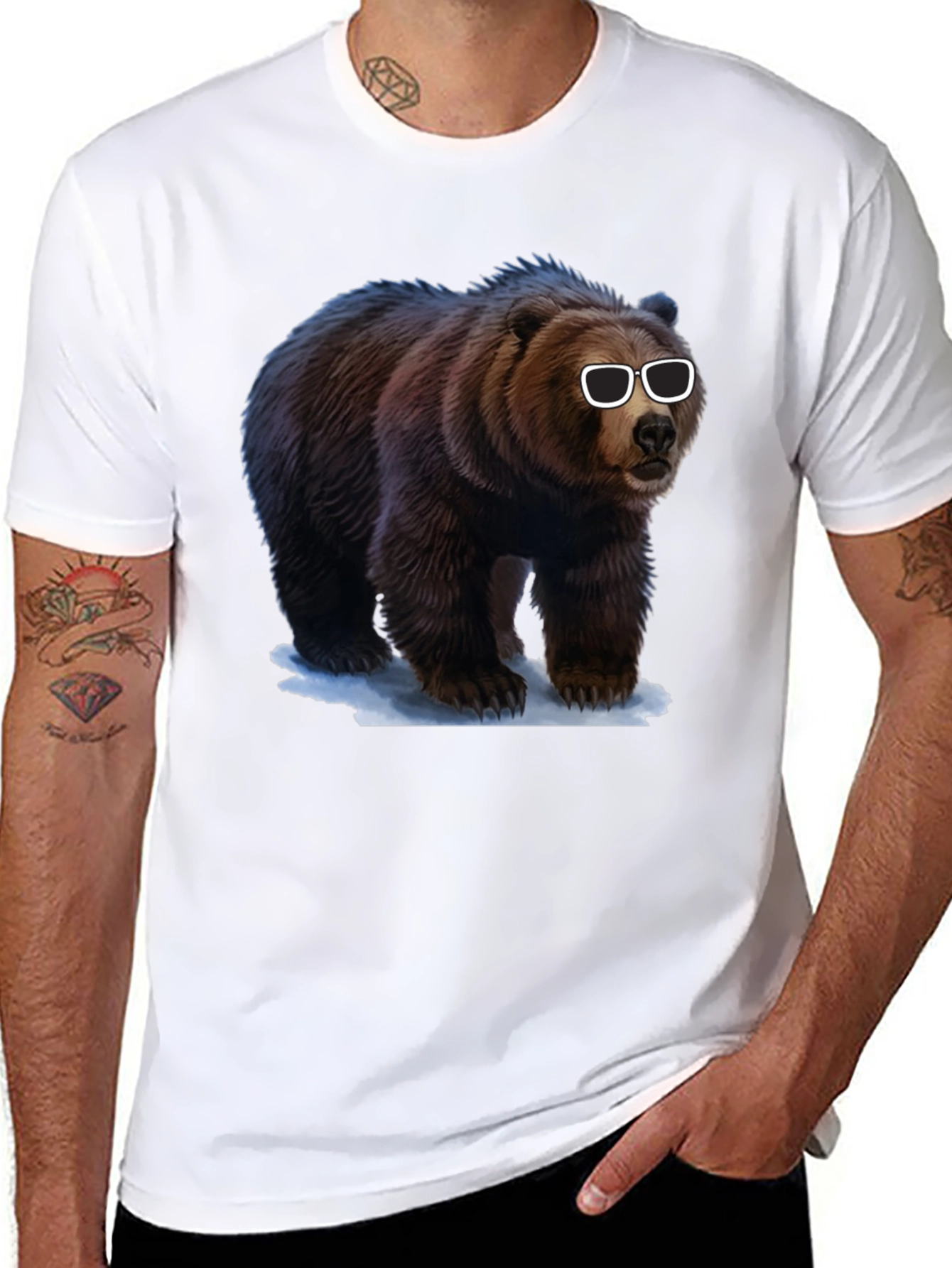 Cool Bear Graphic Tee - Black Cotton T-Shirt
