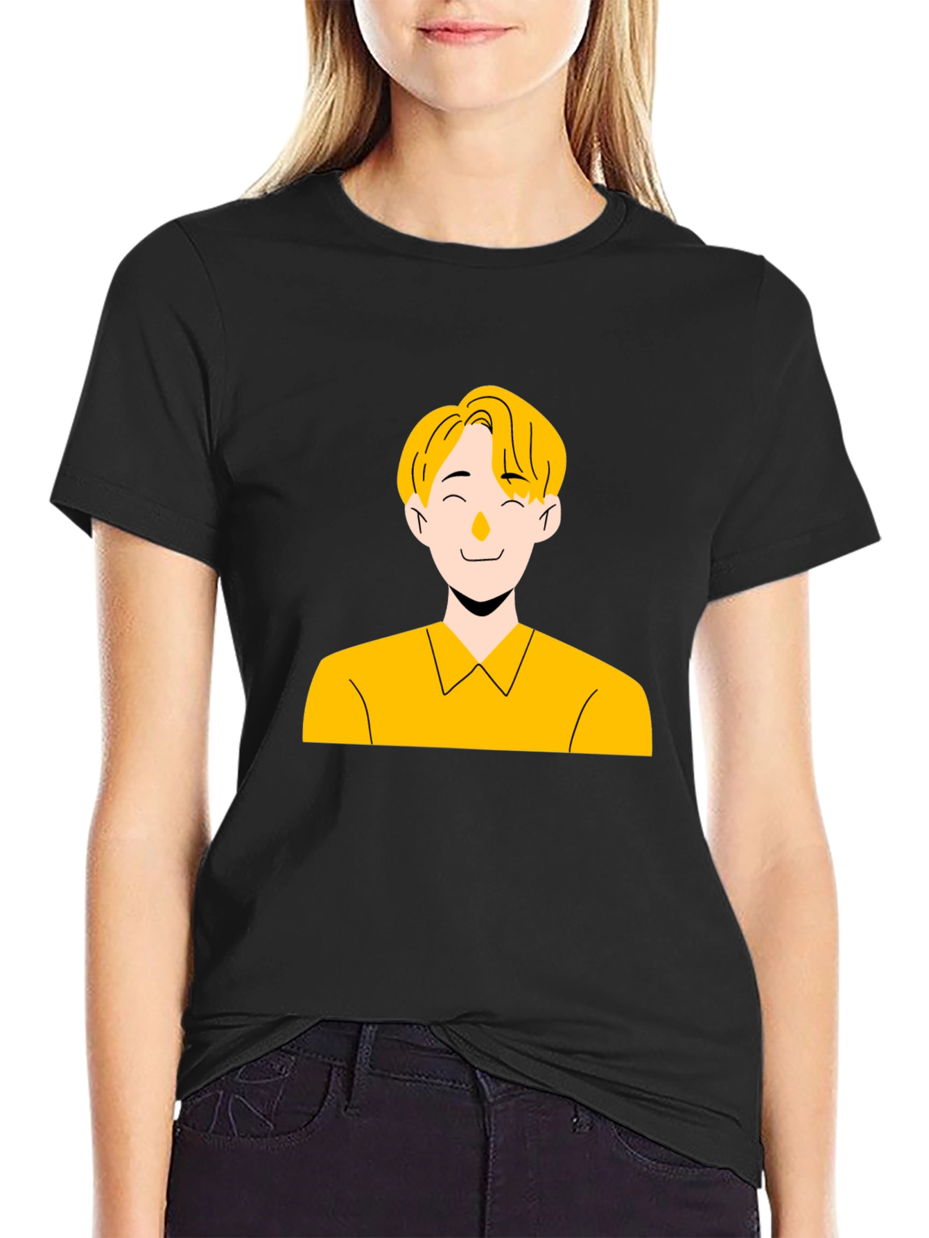Cool Graphic Tee - Illustrated Mans Portrait