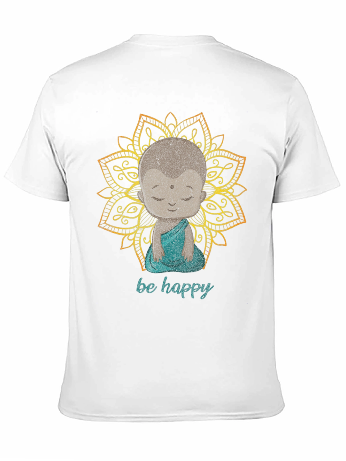 Be Happy Buddha Graphic Tee - Black
