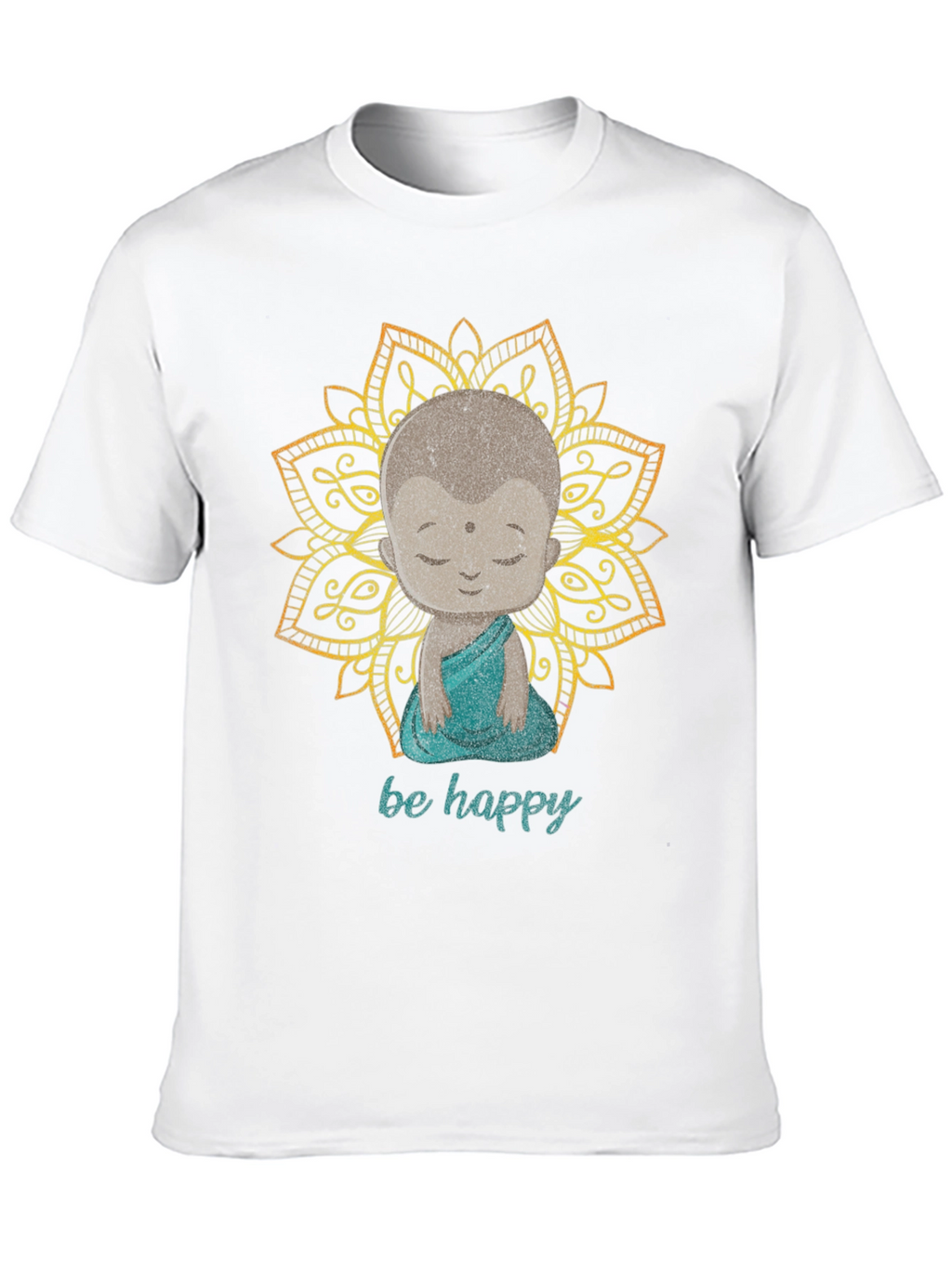 Be Happy Buddha Graphic Tee - Black