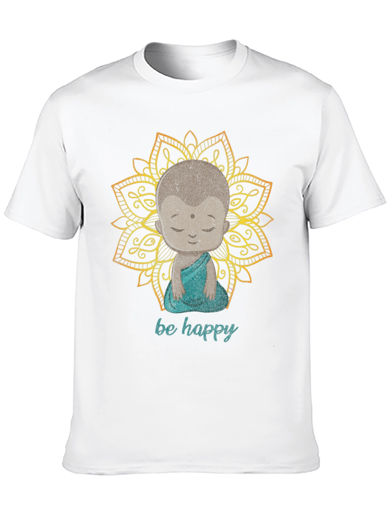 Be Happy Buddha Graphic Tee - Black