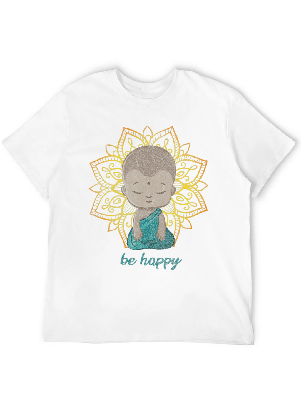 Be Happy Buddha Graphic Tee - Black