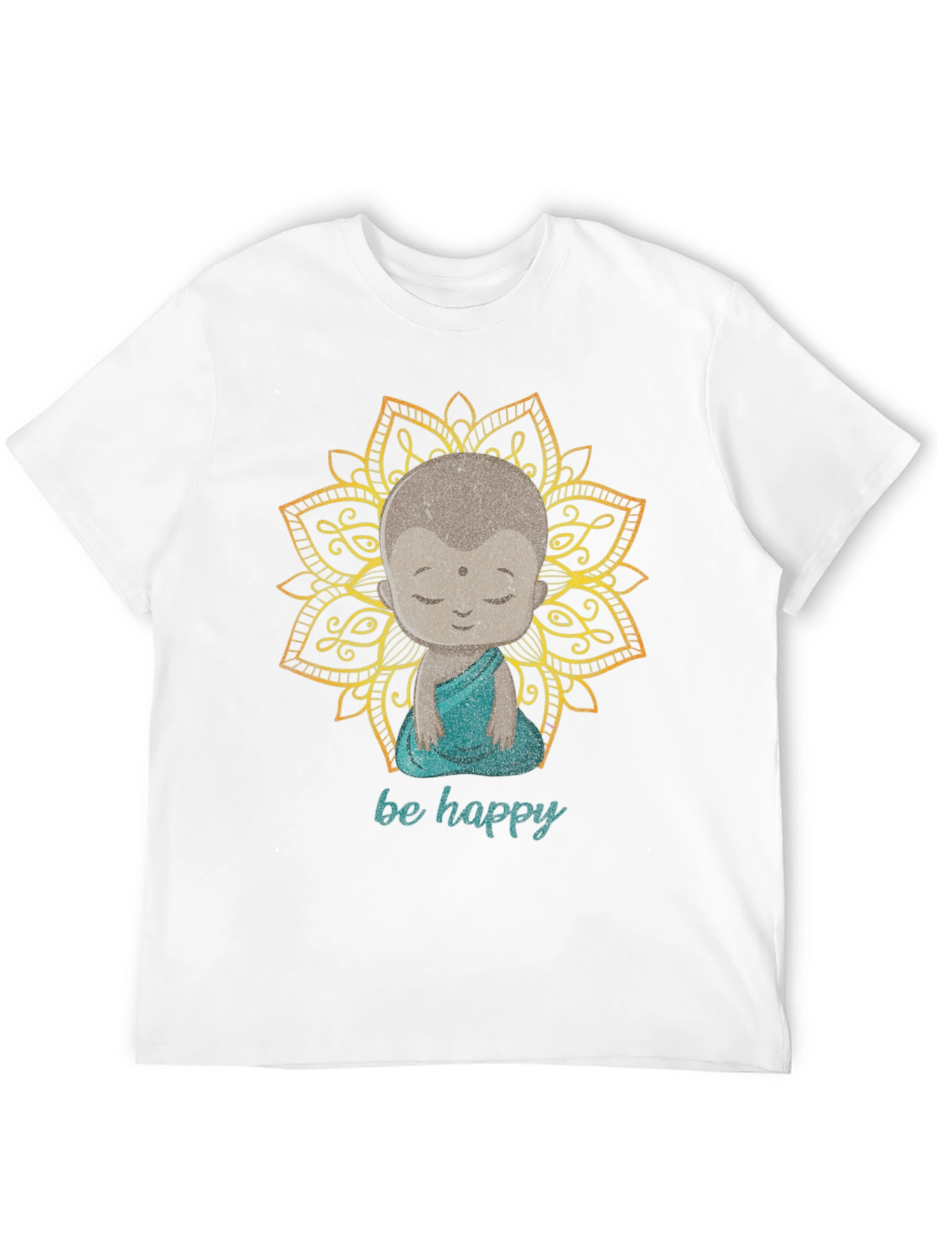 Be Happy Buddha Graphic Tee - Black