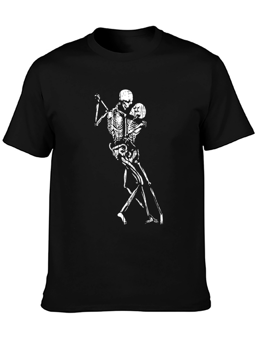 Dancing Skeletons Graphic Tee - Black Cotton