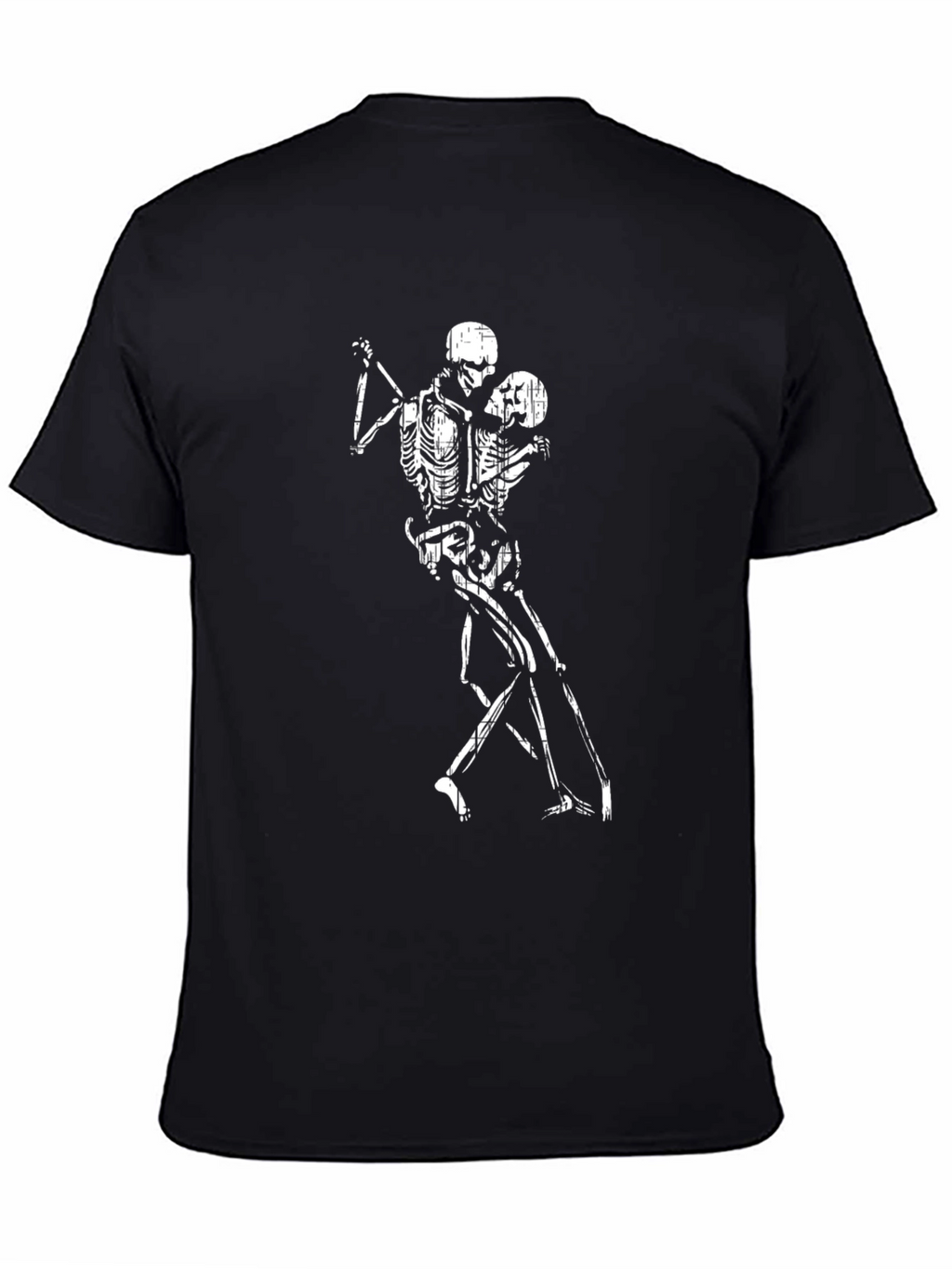 Dancing Skeletons Graphic Tee - Black Cotton