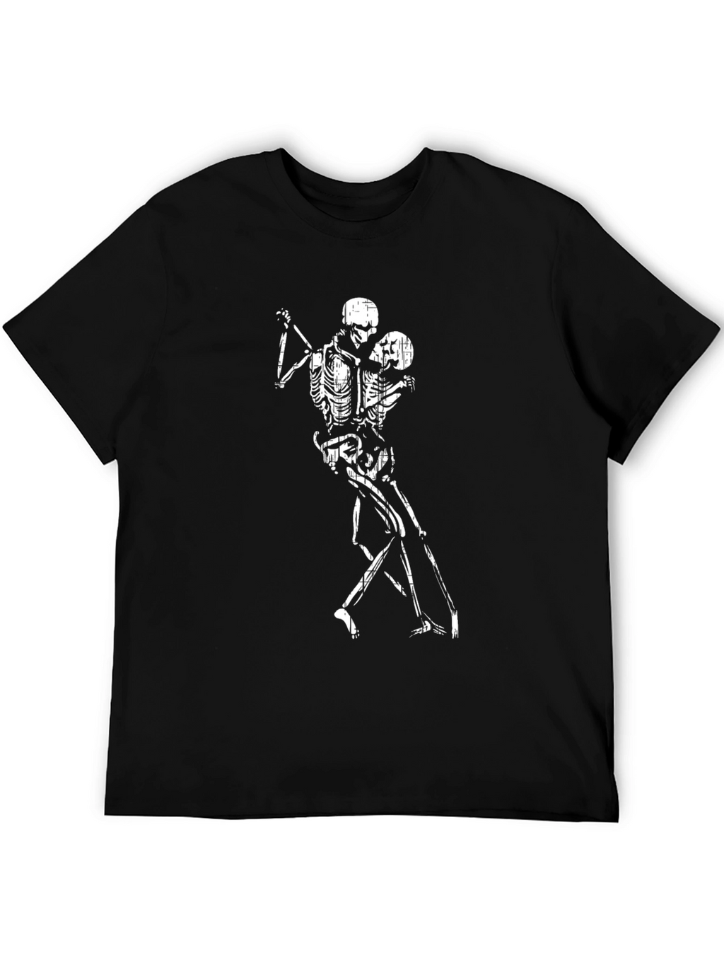 Dancing Skeletons Graphic Tee - Black Cotton
