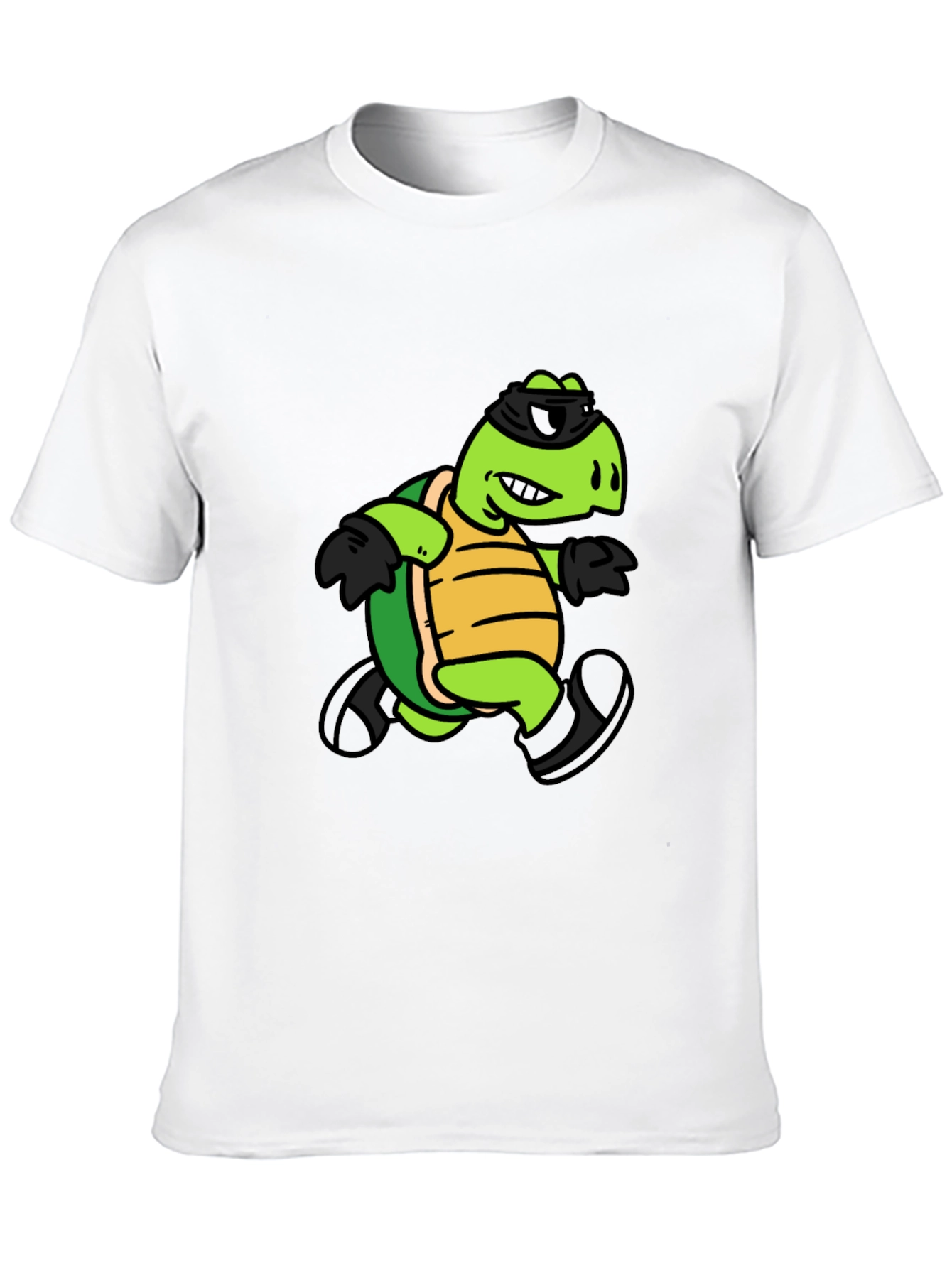 Cool Turtle Graphic Tee - Black Cotton T-Shirt