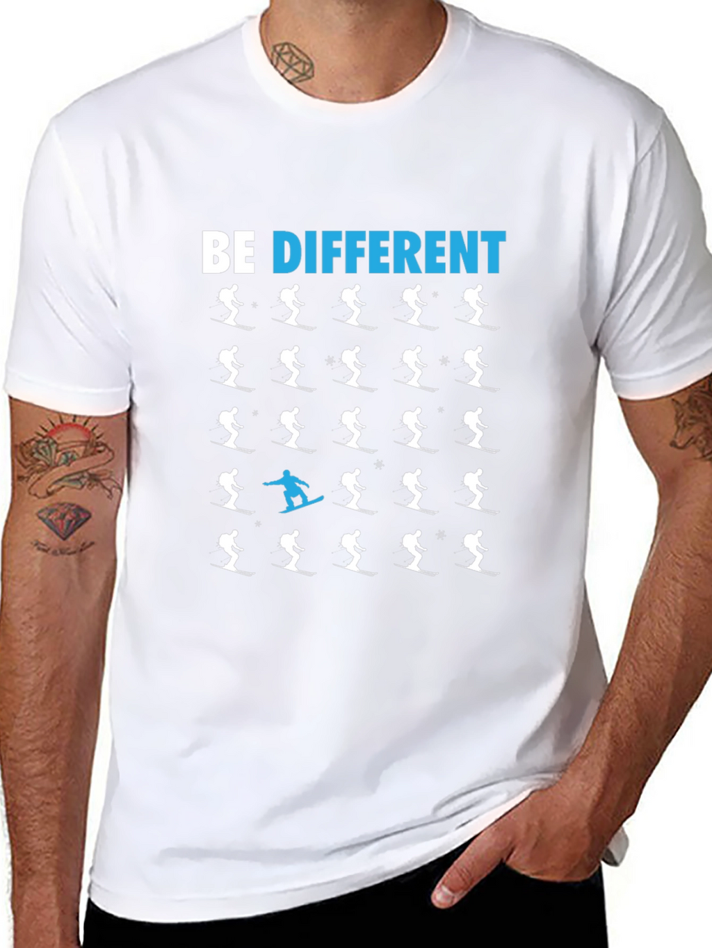 Be Different T-Shirt Ski Snowboard Novelty Tee