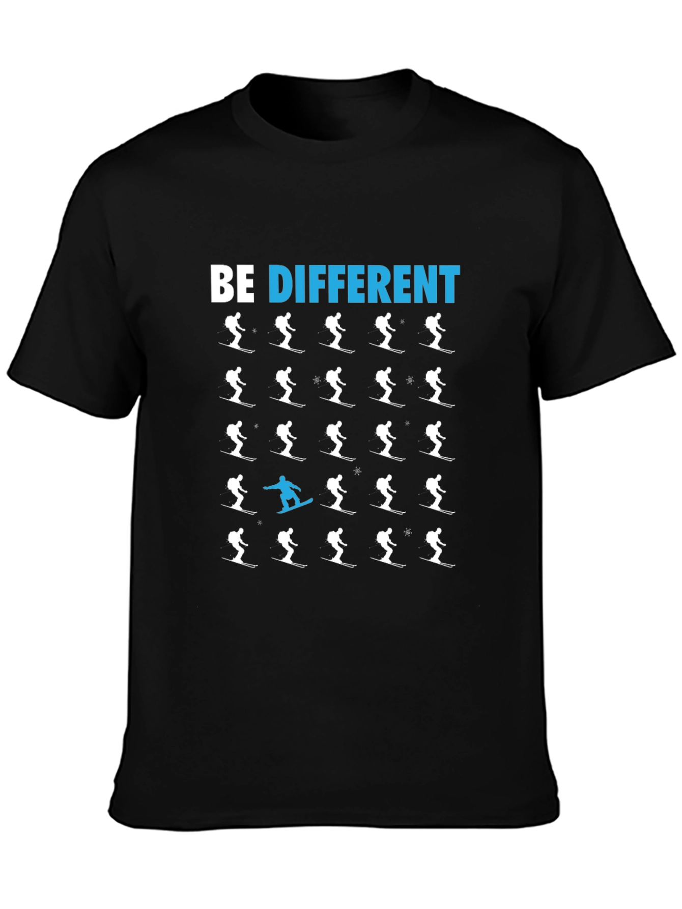 Be Different T-Shirt Ski Snowboard Novelty Tee
