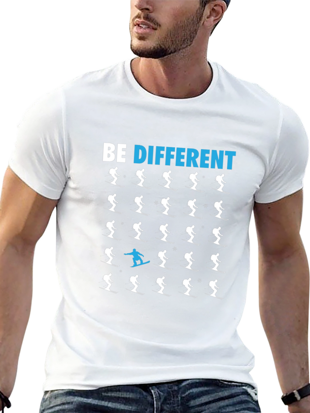 Be Different T-Shirt Ski Snowboard Novelty Tee