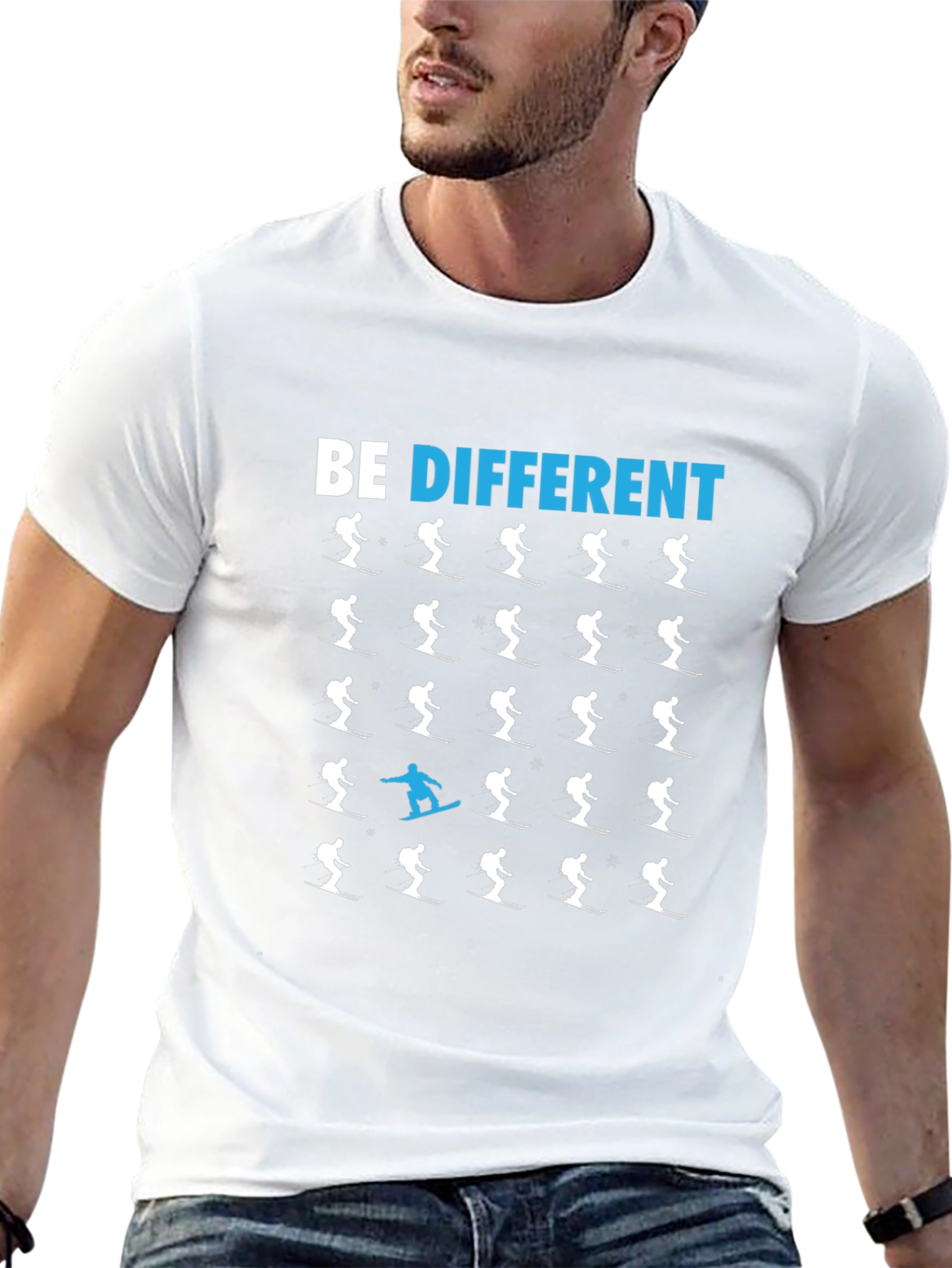 Be Different T-Shirt Ski Snowboard Novelty Tee