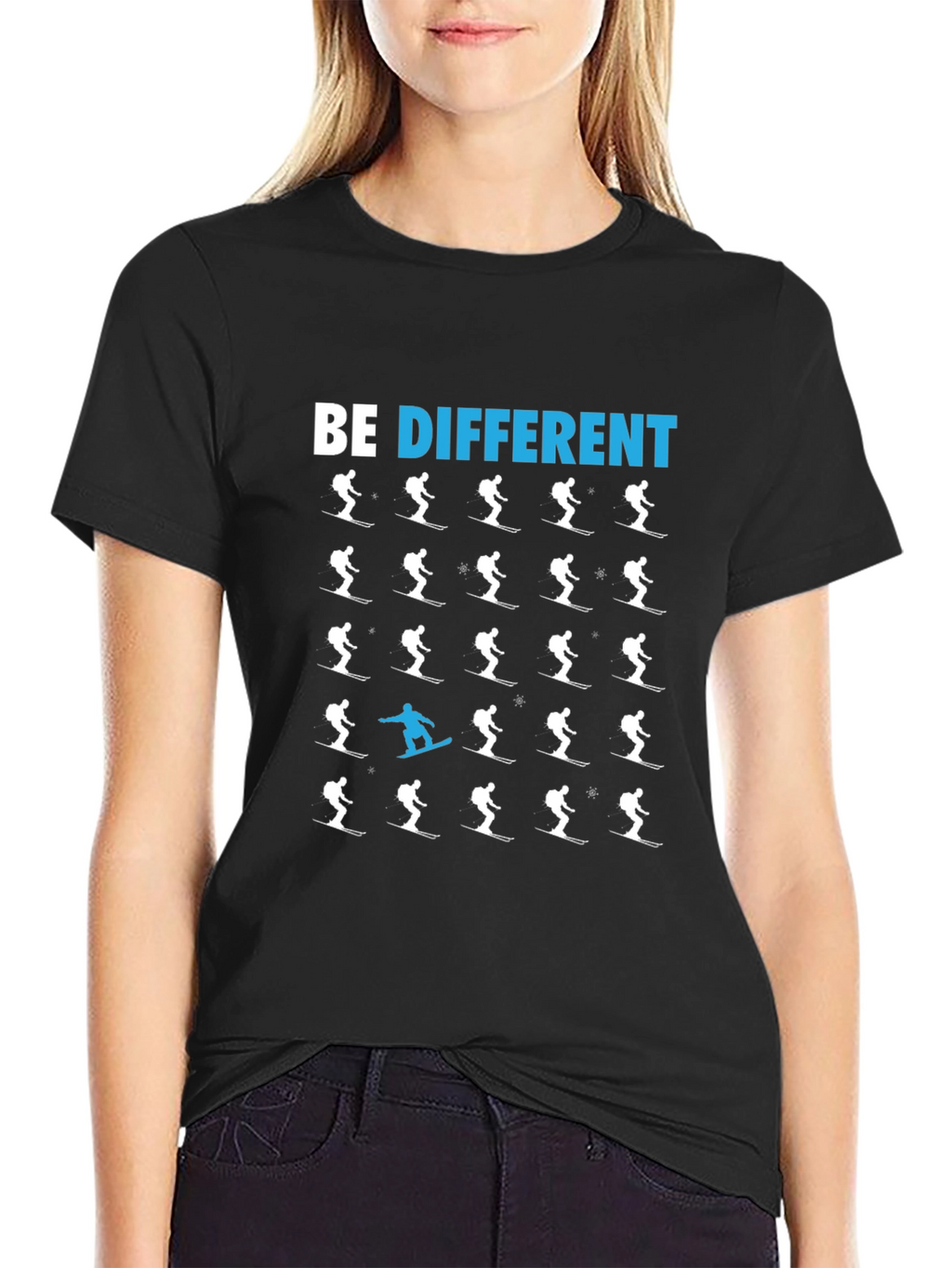 Be Different T-Shirt Ski Snowboard Novelty Tee