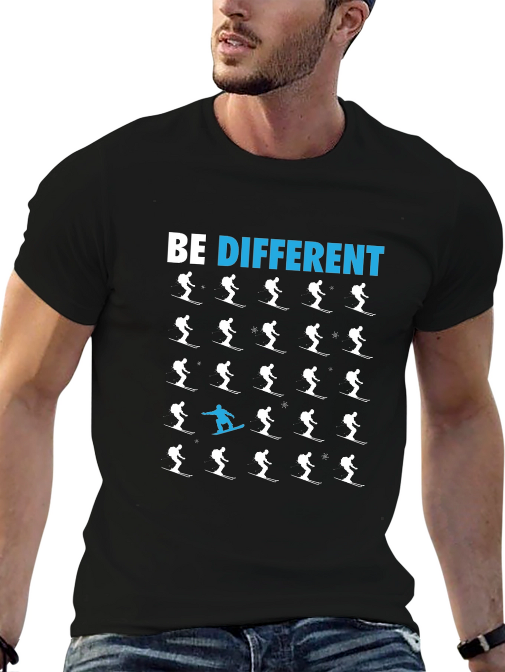 Be Different T-Shirt Ski Snowboard Novelty Tee