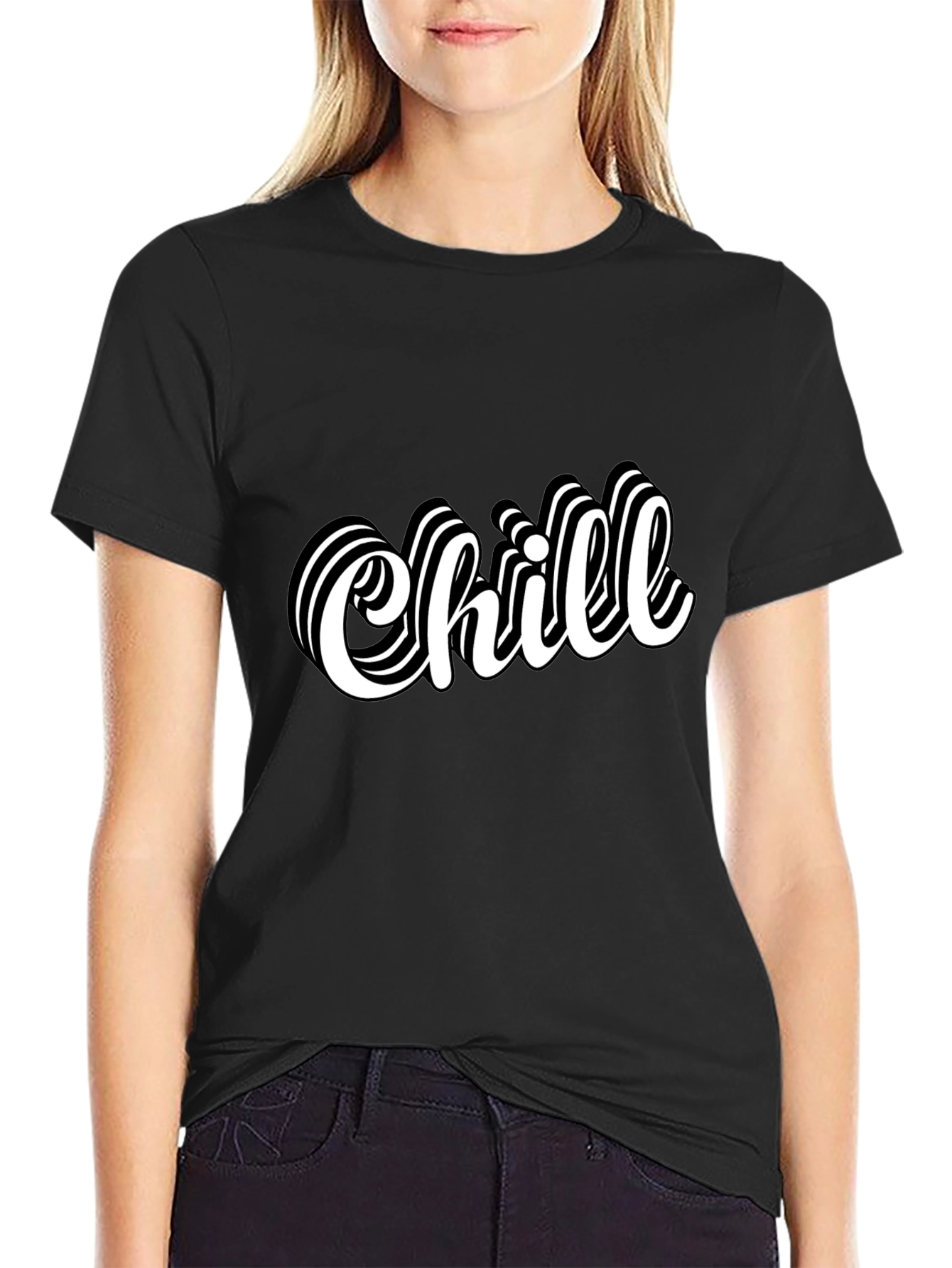Chill Graphic Tee - Stylish Black Cotton T-Shirt for Men