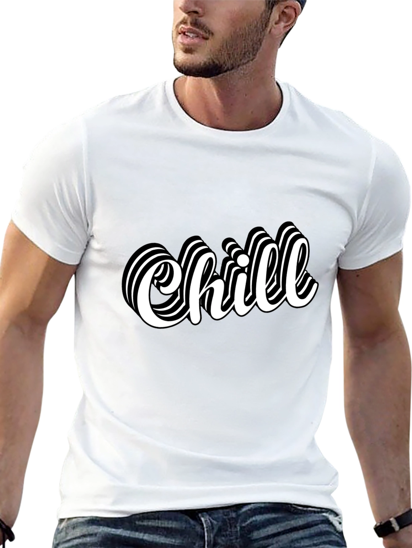 Chill Graphic Tee - Stylish Black Cotton T-Shirt for Men