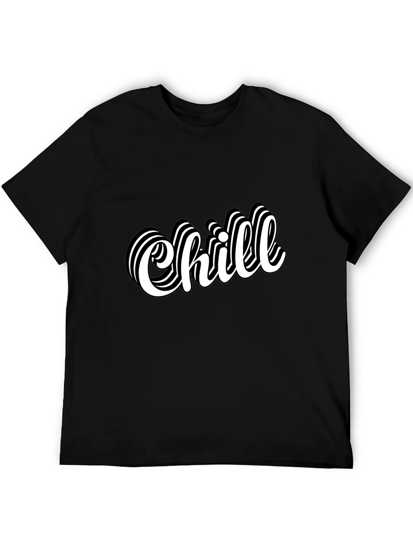 Chill Graphic Tee - Stylish Black Cotton T-Shirt for Men