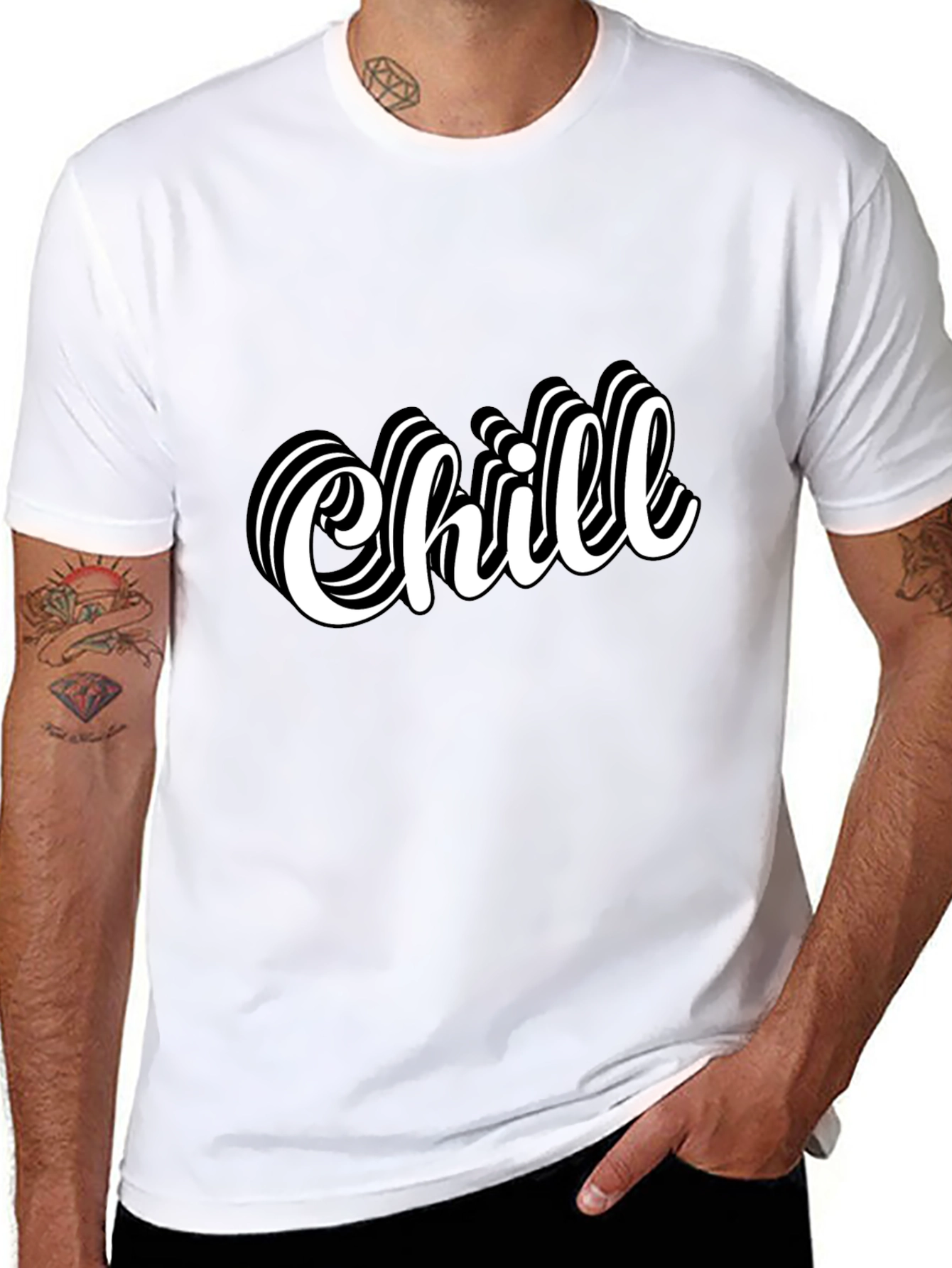 Chill Graphic Tee - Stylish Black Cotton T-Shirt for Men