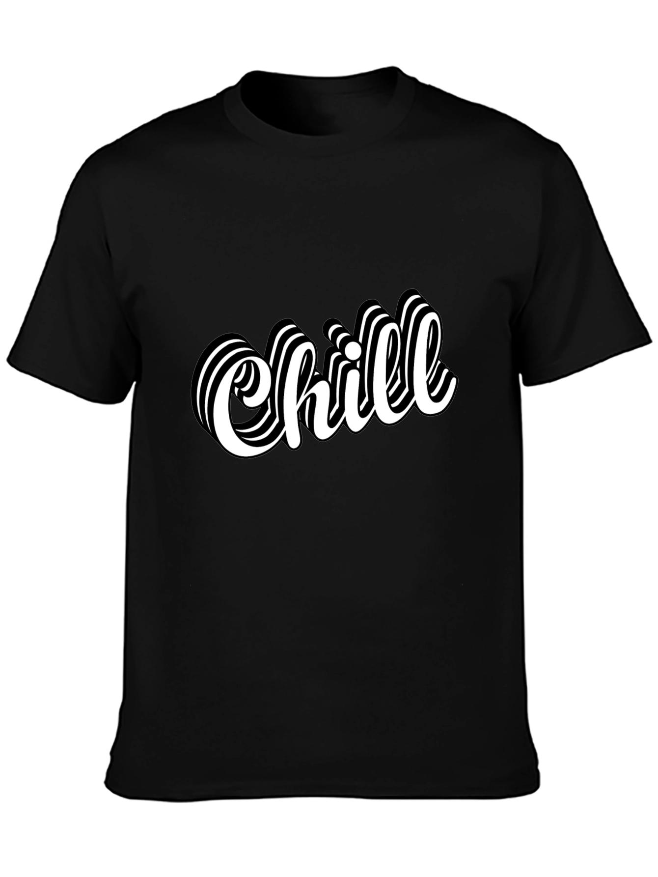 Chill Graphic Tee - Stylish Black Cotton T-Shirt for Men