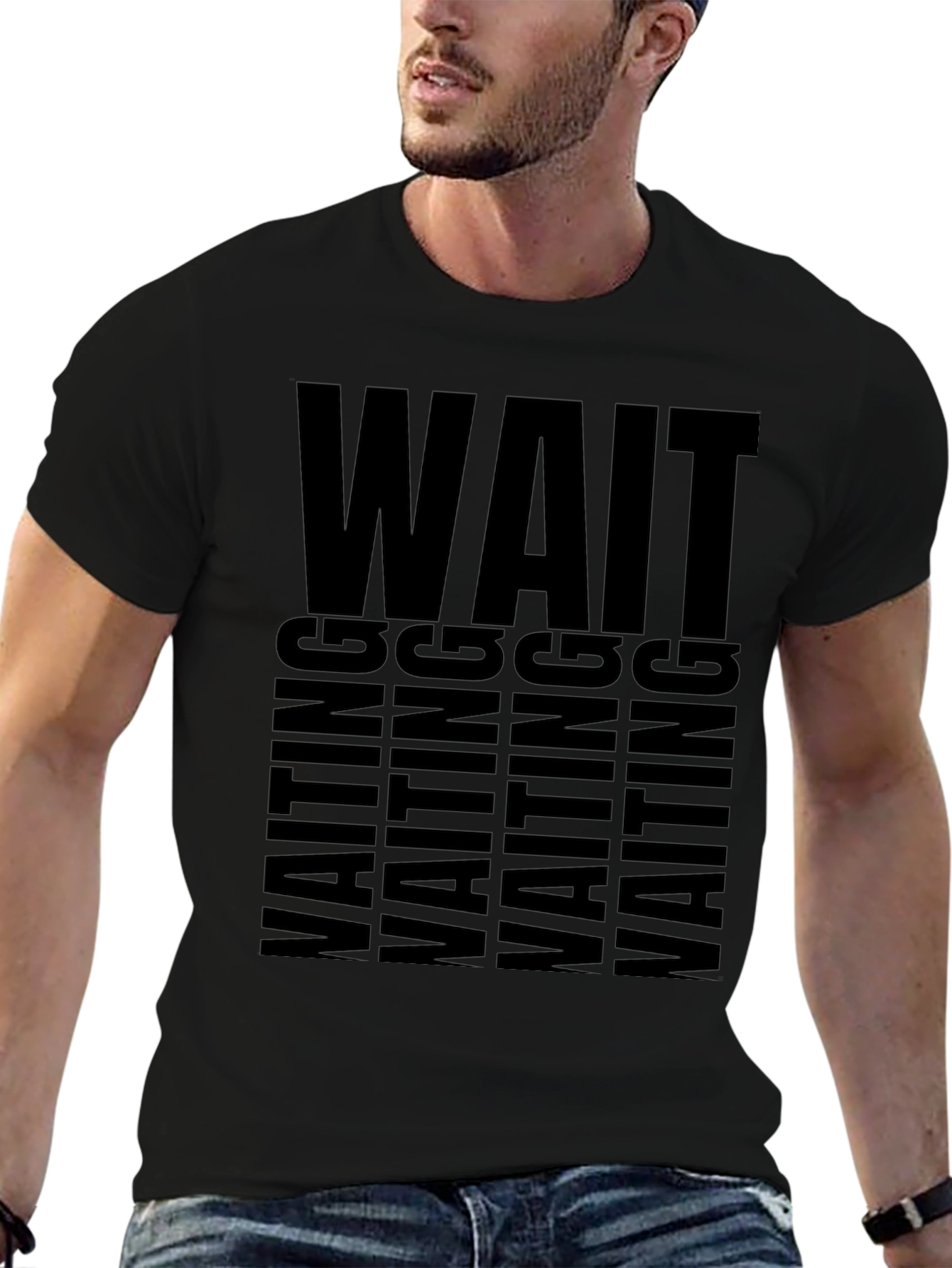 Waiting Graphic Tee - Unisex Black T-Shirt