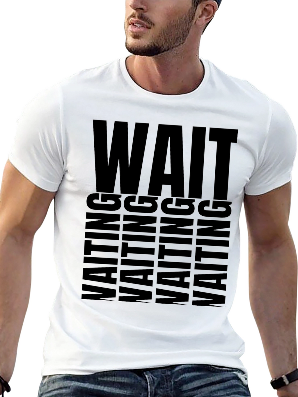 Waiting Graphic Tee - Unisex Black T-Shirt