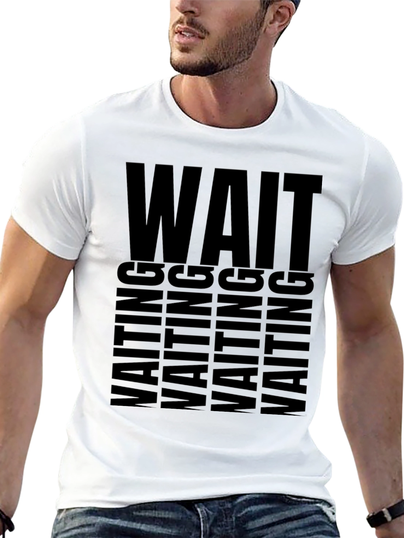 Waiting Graphic Tee - Unisex Black T-Shirt