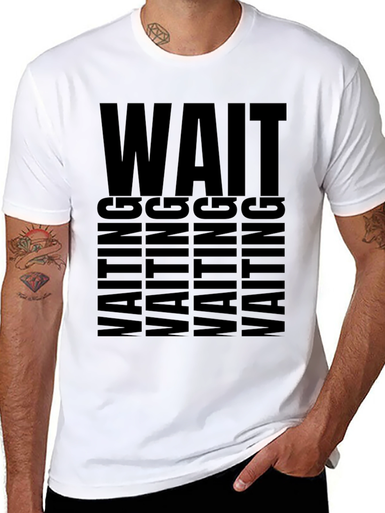 Waiting Graphic Tee - Unisex Black T-Shirt