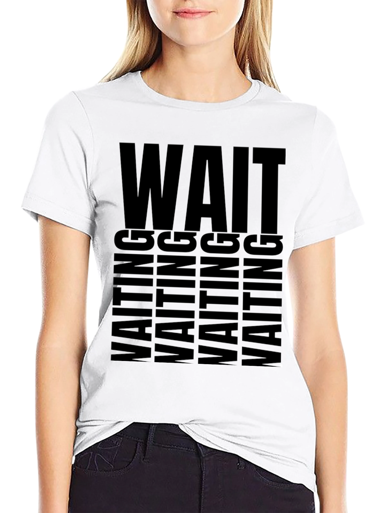 Waiting Graphic Tee - Unisex Black T-Shirt