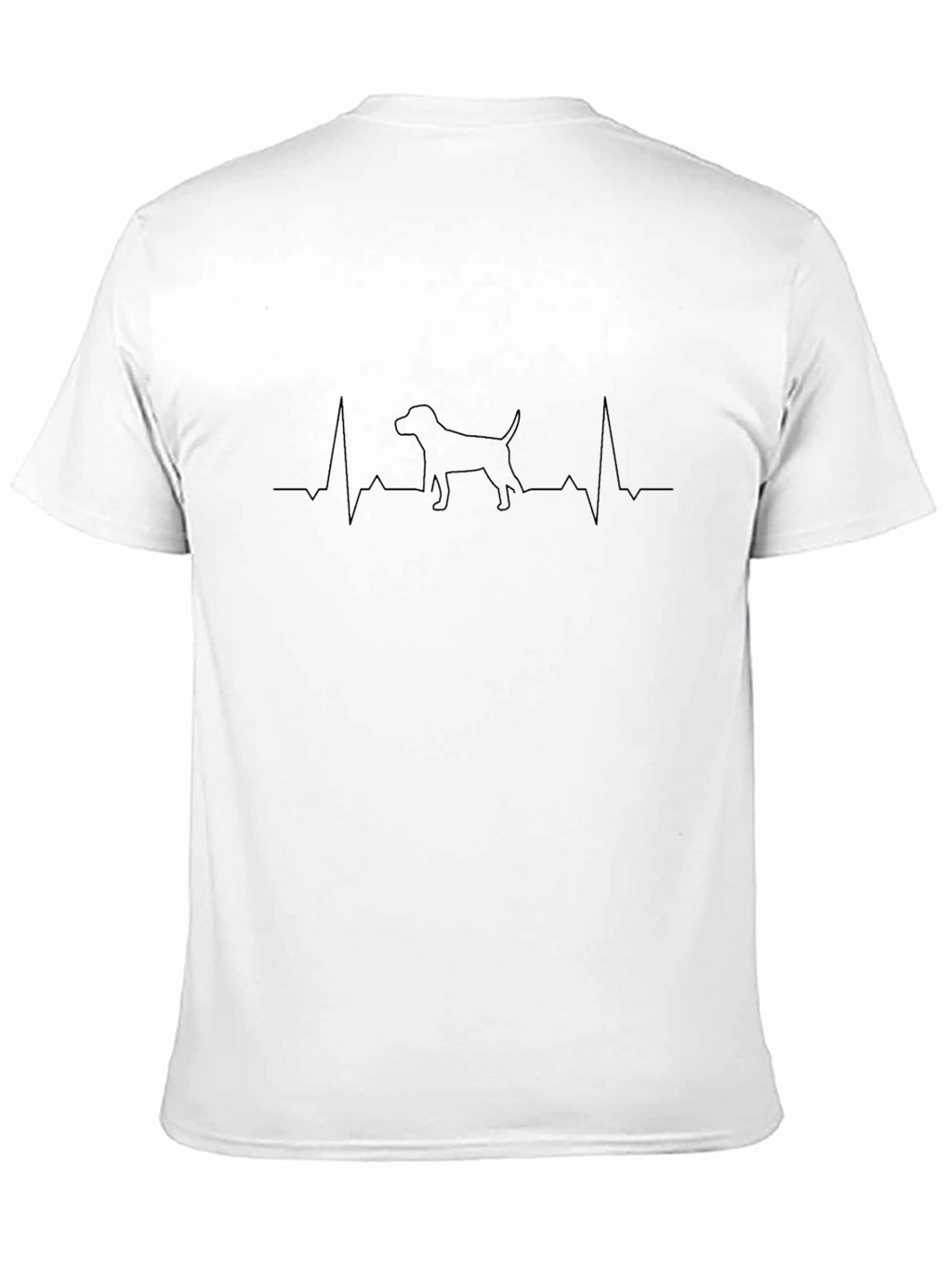 Dog Heartbeat Graphic T-Shirt - Black