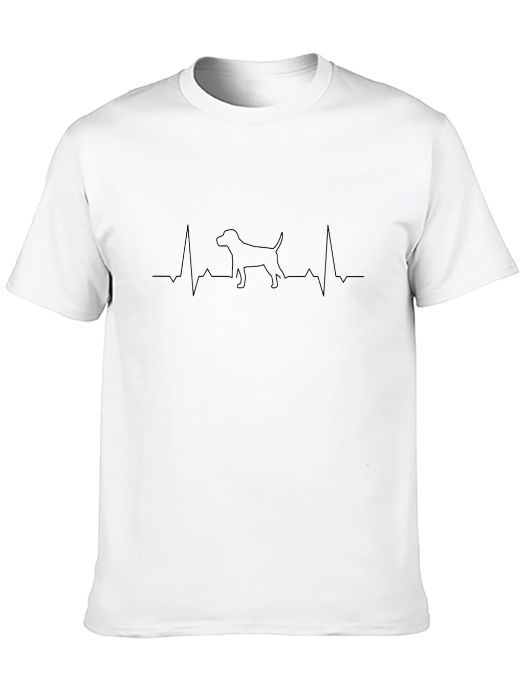 Dog Heartbeat Graphic T-Shirt - Black